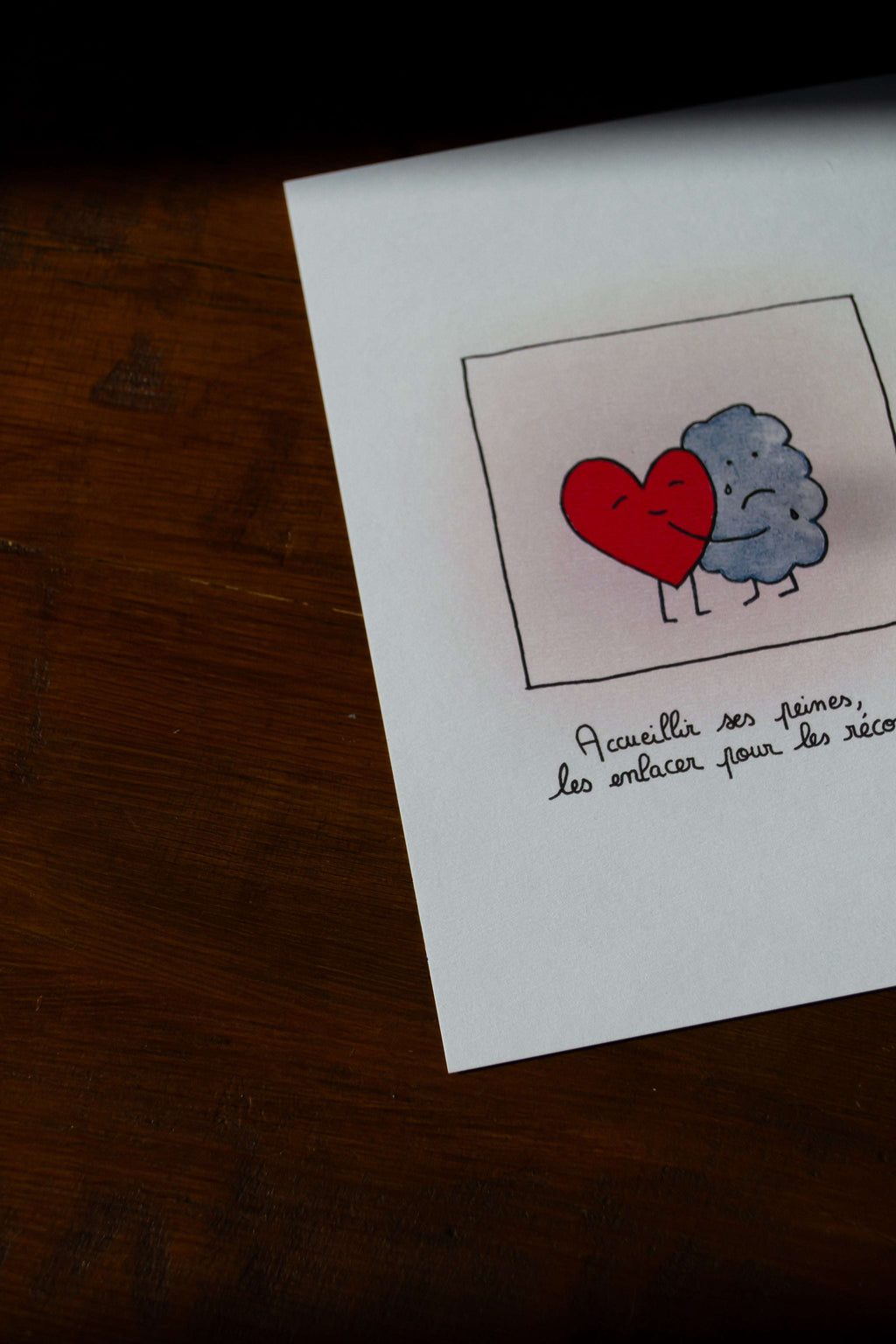 Illustration "Nuage câlin" - sous le sable design - grisbleu