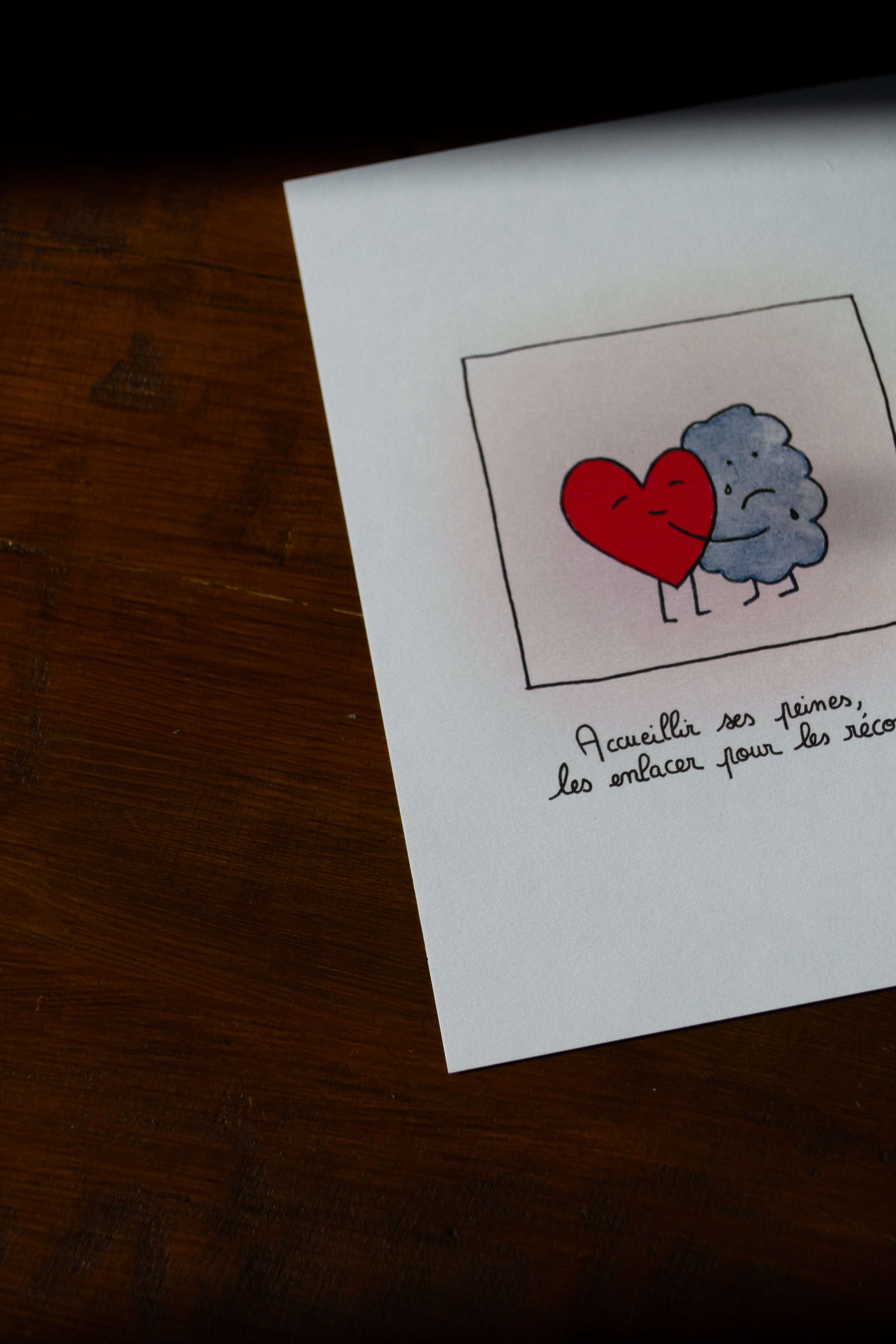 Illustration "Nuage câlin" - sous le sable design - grisbleu