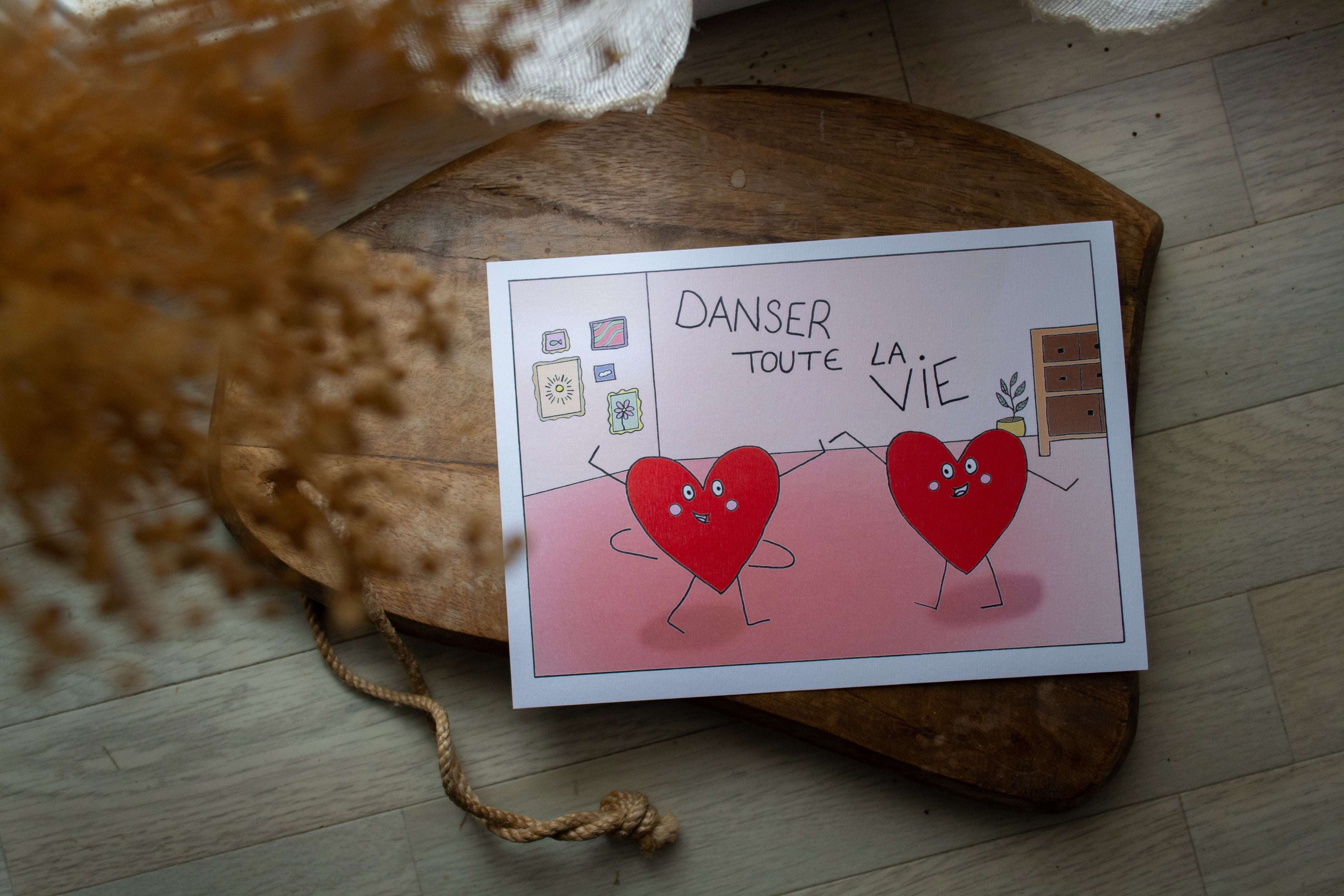 Illustration "DANSER TOUTE LA VIE" - sous le sable design - grisbleu