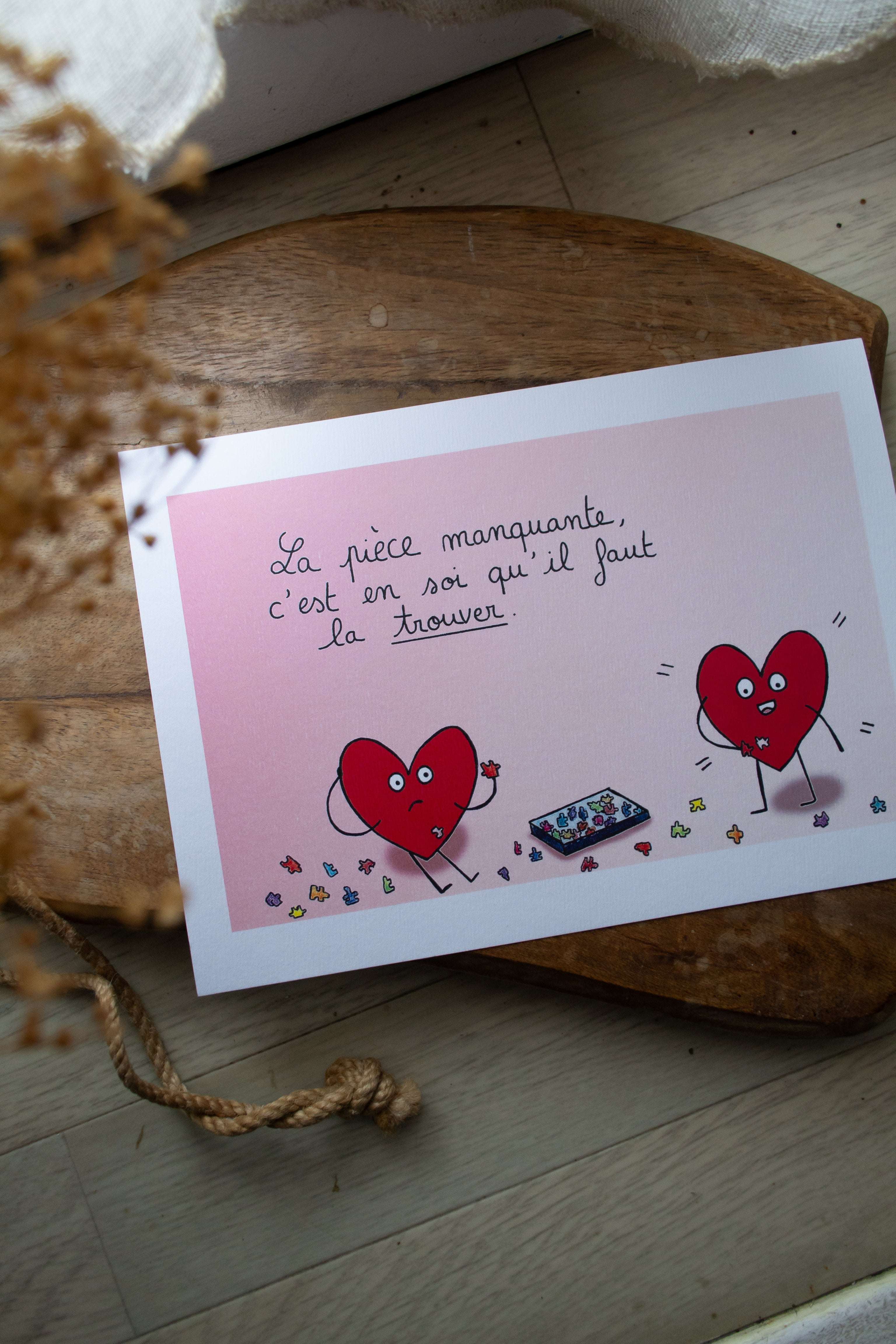 Illustration "Pièce manquante" - sous le sable design - grisbleu