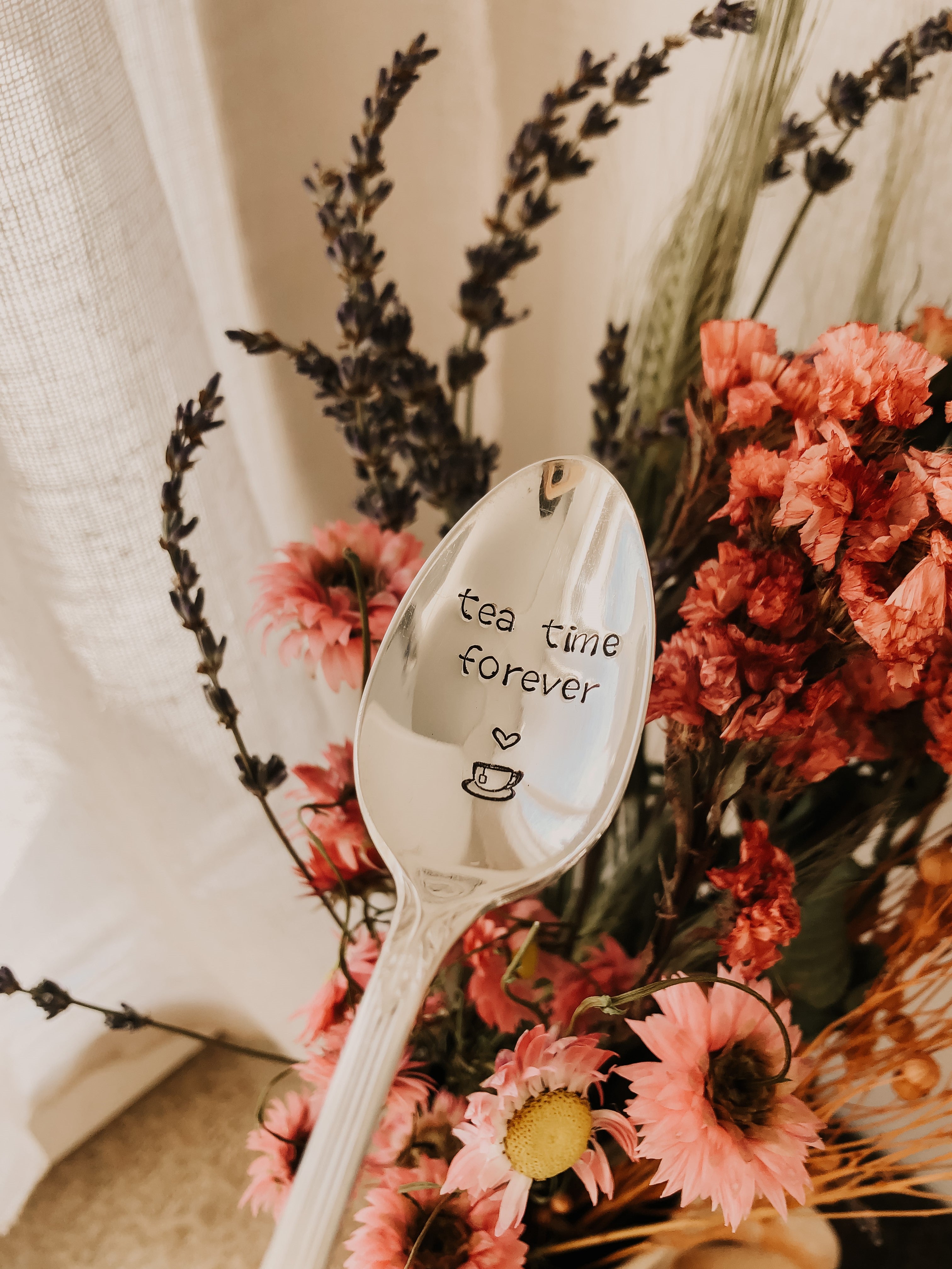 Cuillère - tea time forever - sous le sable design - grisbleu