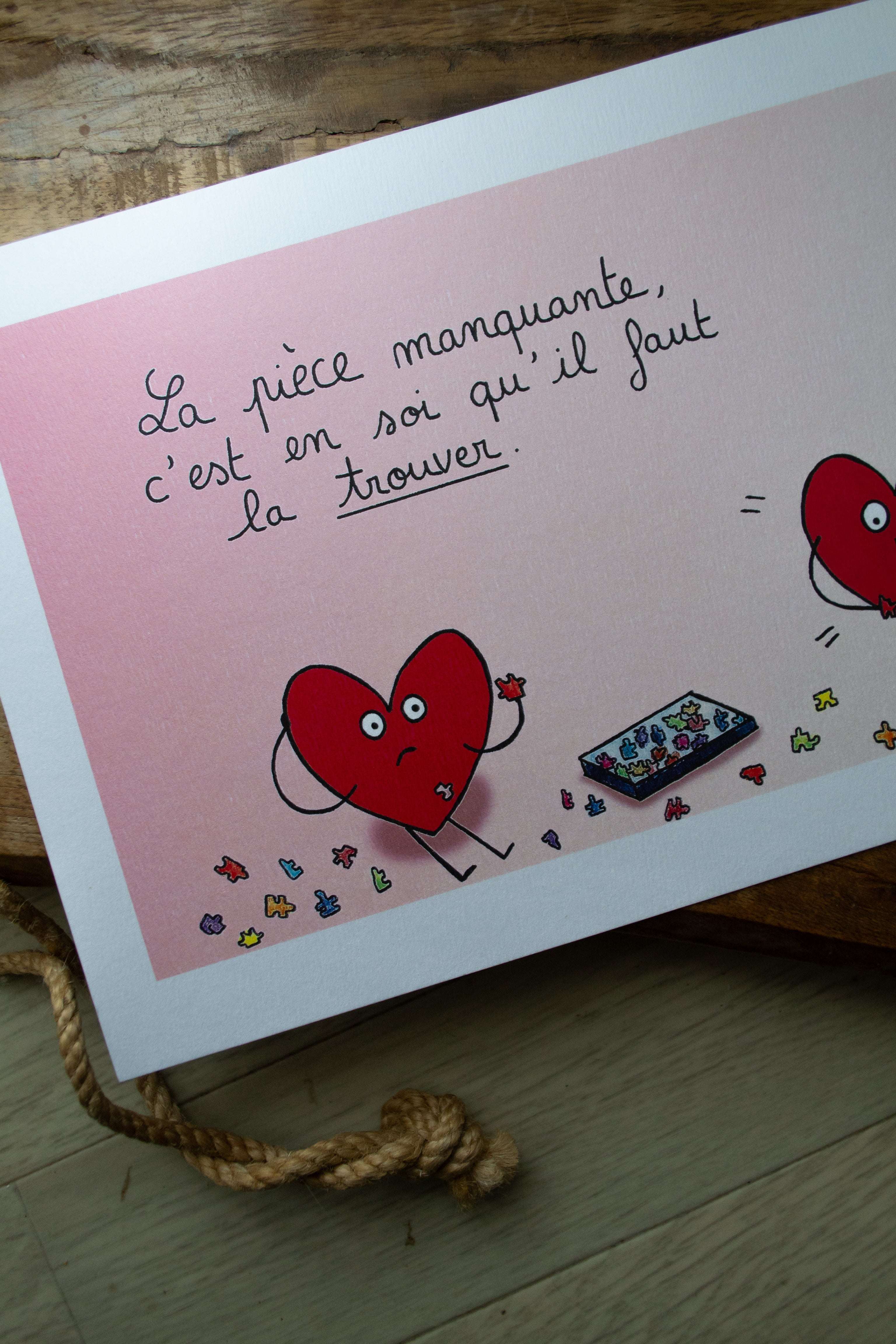 Illustration "Pièce manquante" - sous le sable design - grisbleu