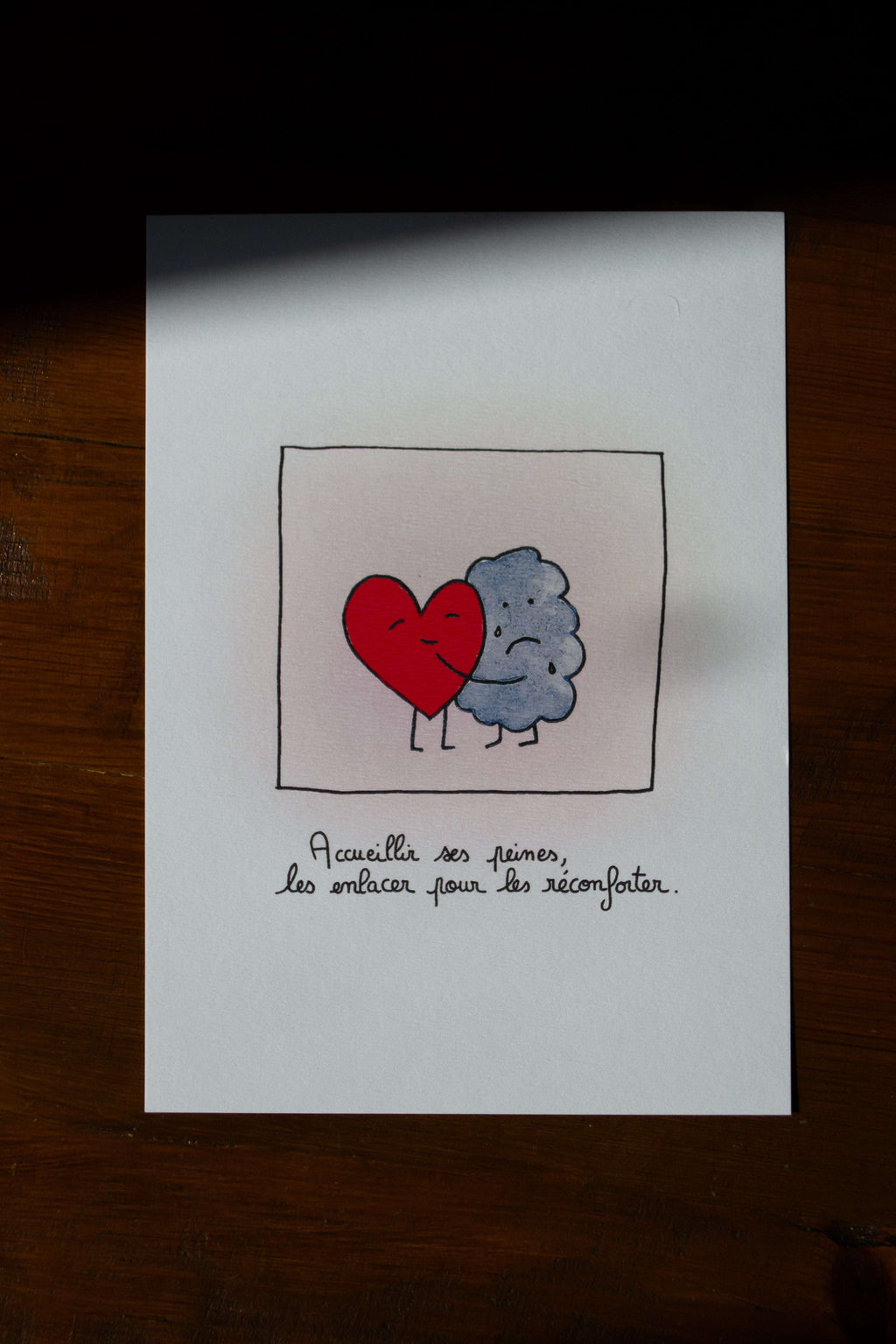 Illustration "Nuage câlin" - sous le sable design - grisbleu