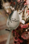 Cuillère "je te manque ?" - sous le sable design - grisbleu