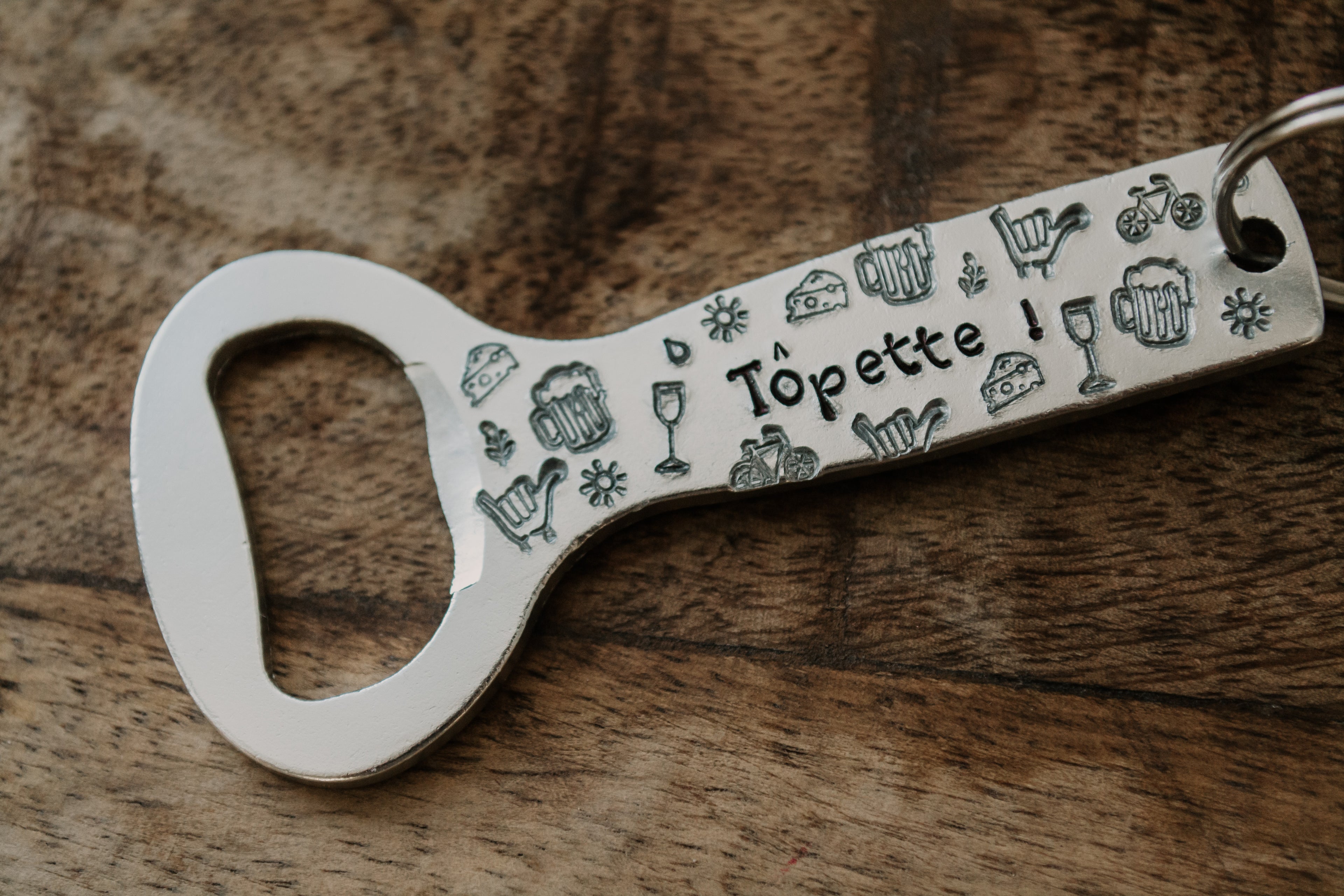 Décapsuleur "Tôpette !" - sous le sable design - grisbleu