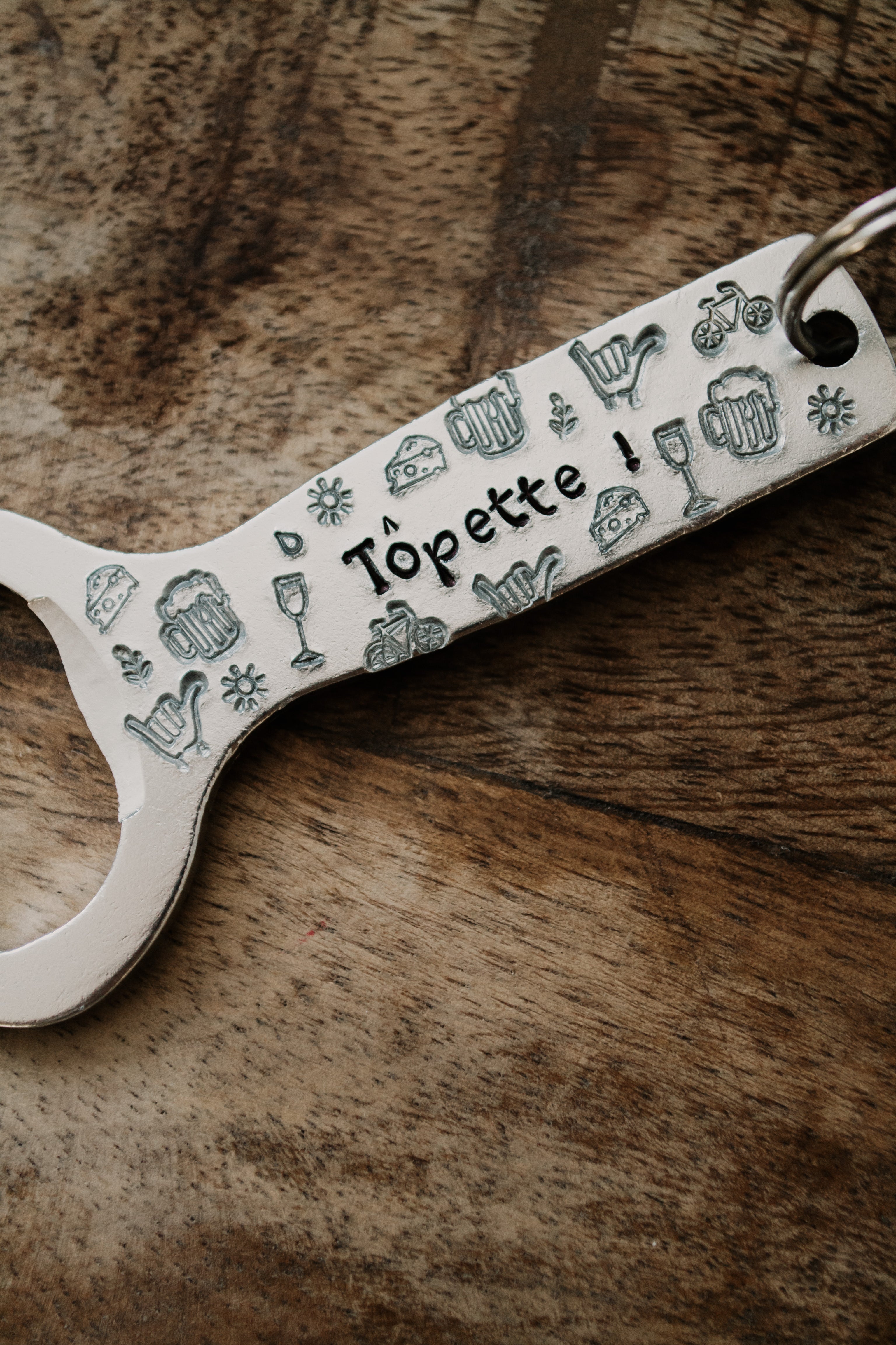 Décapsuleur "Tôpette !" - sous le sable design - grisbleu