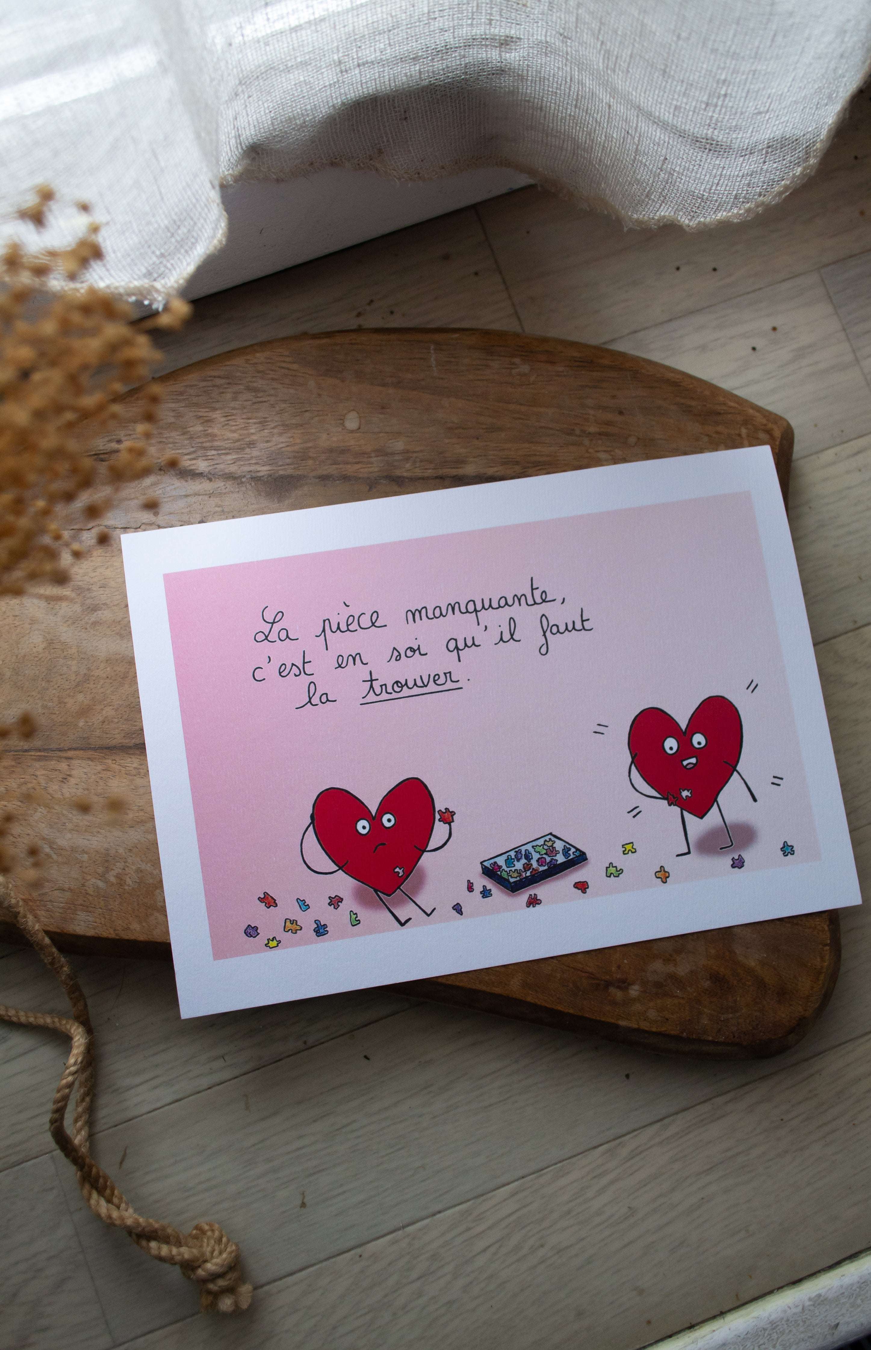 Illustration "Pièce manquante" - sous le sable design - grisbleu