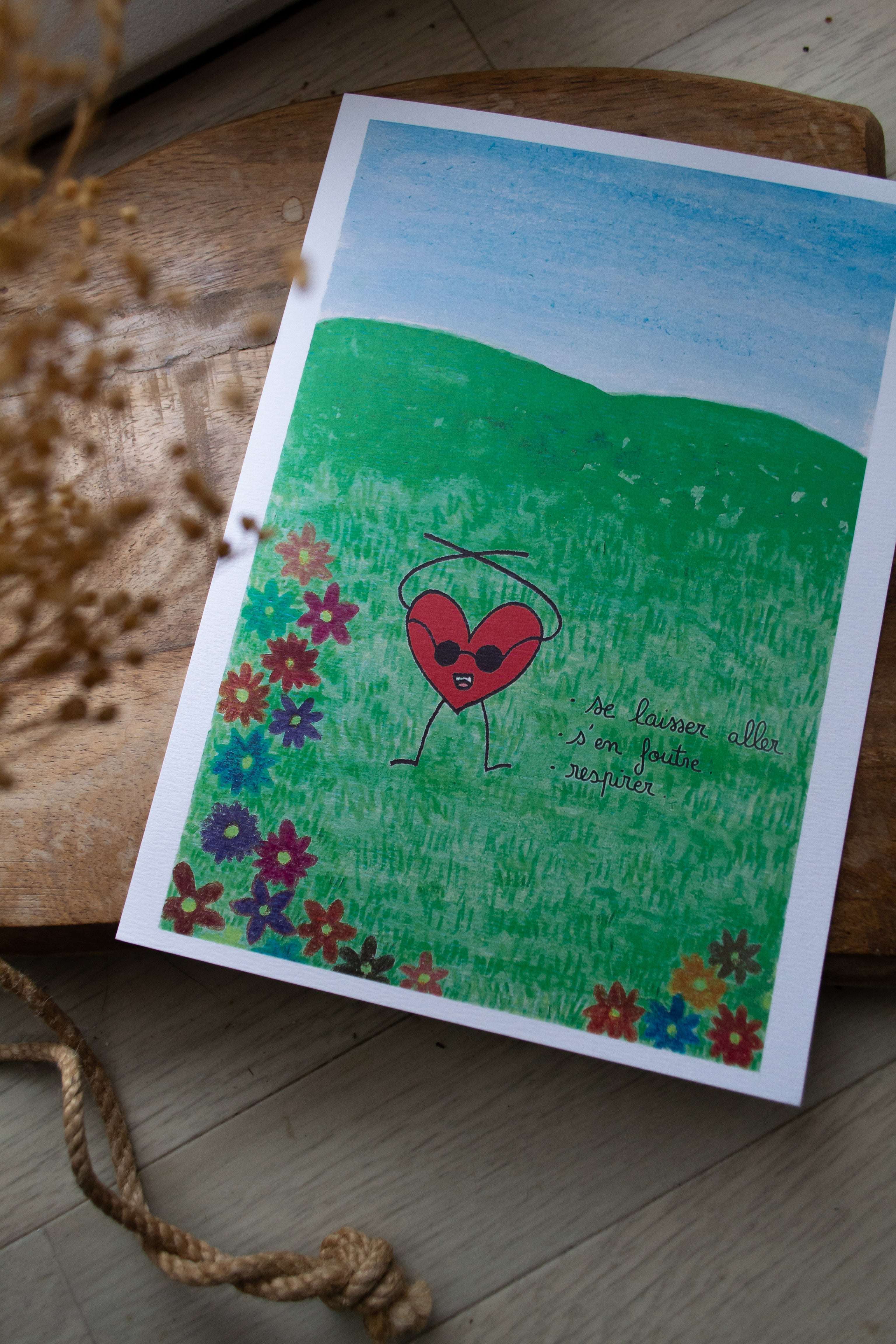 Illustration "Se laisser aller" - sous le sable design - grisbleu