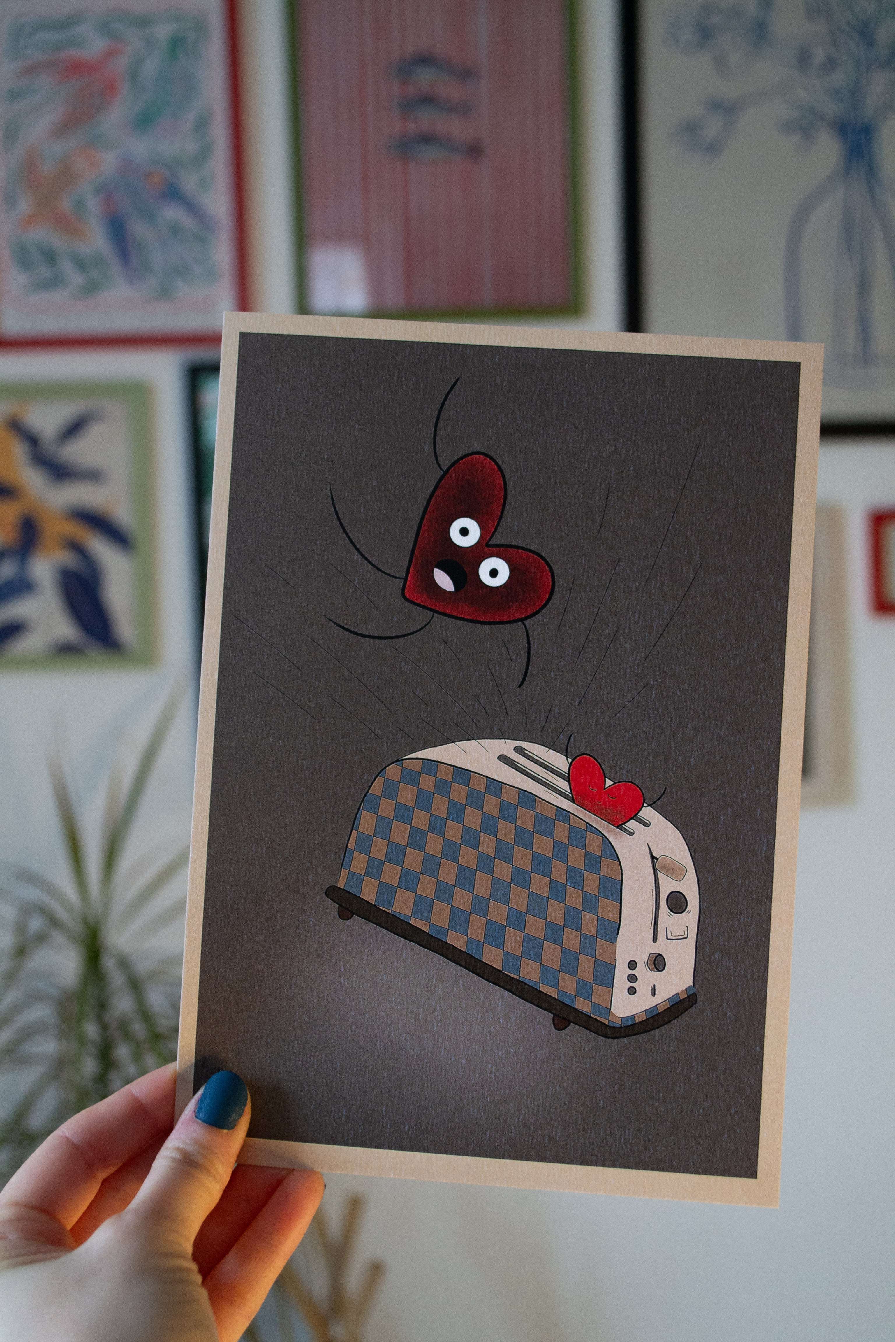 Illustration "Grille-cœur" - sous le sable design - grisbleu