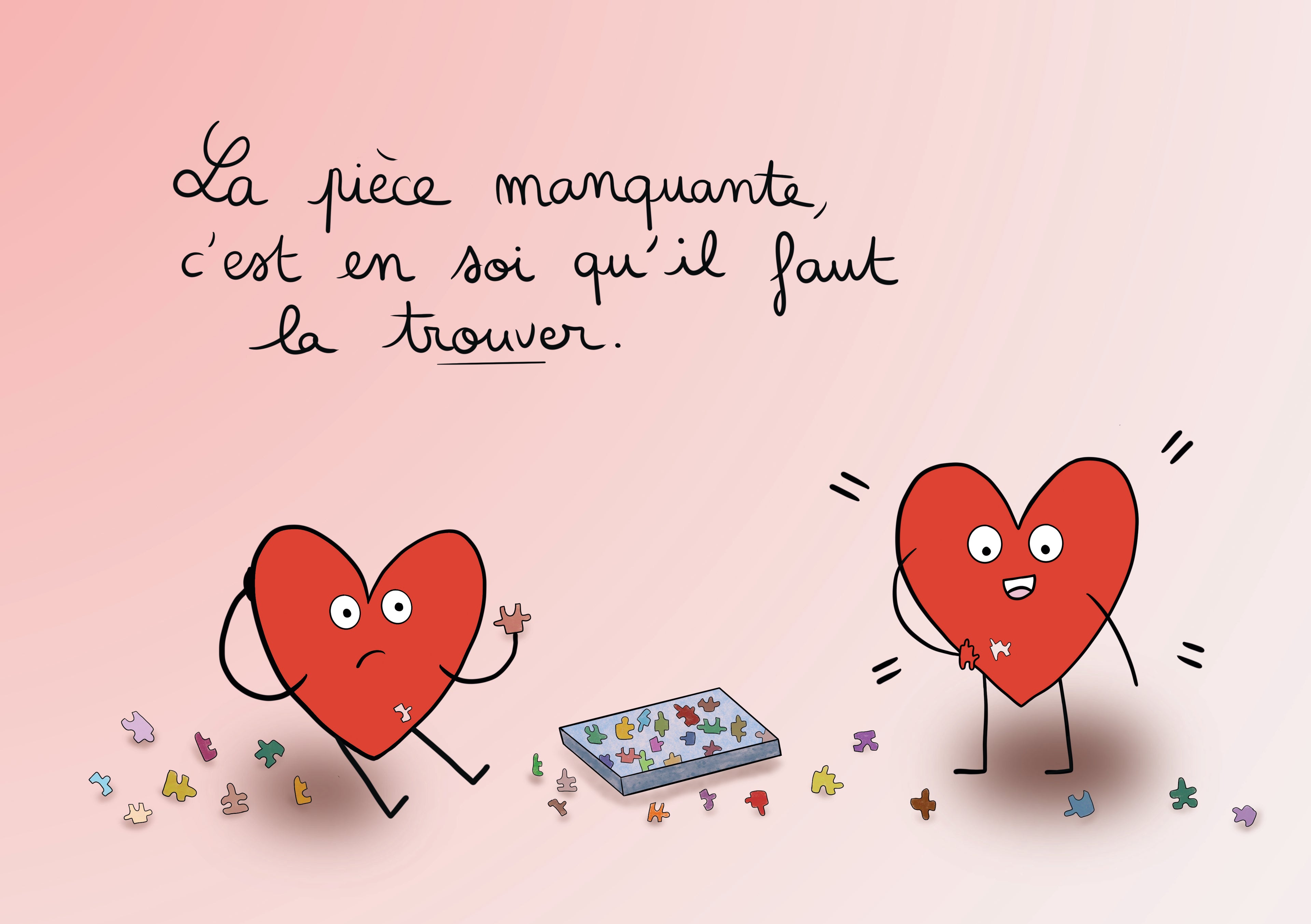 Illustration "Pièce manquante" - sous le sable design - grisbleu