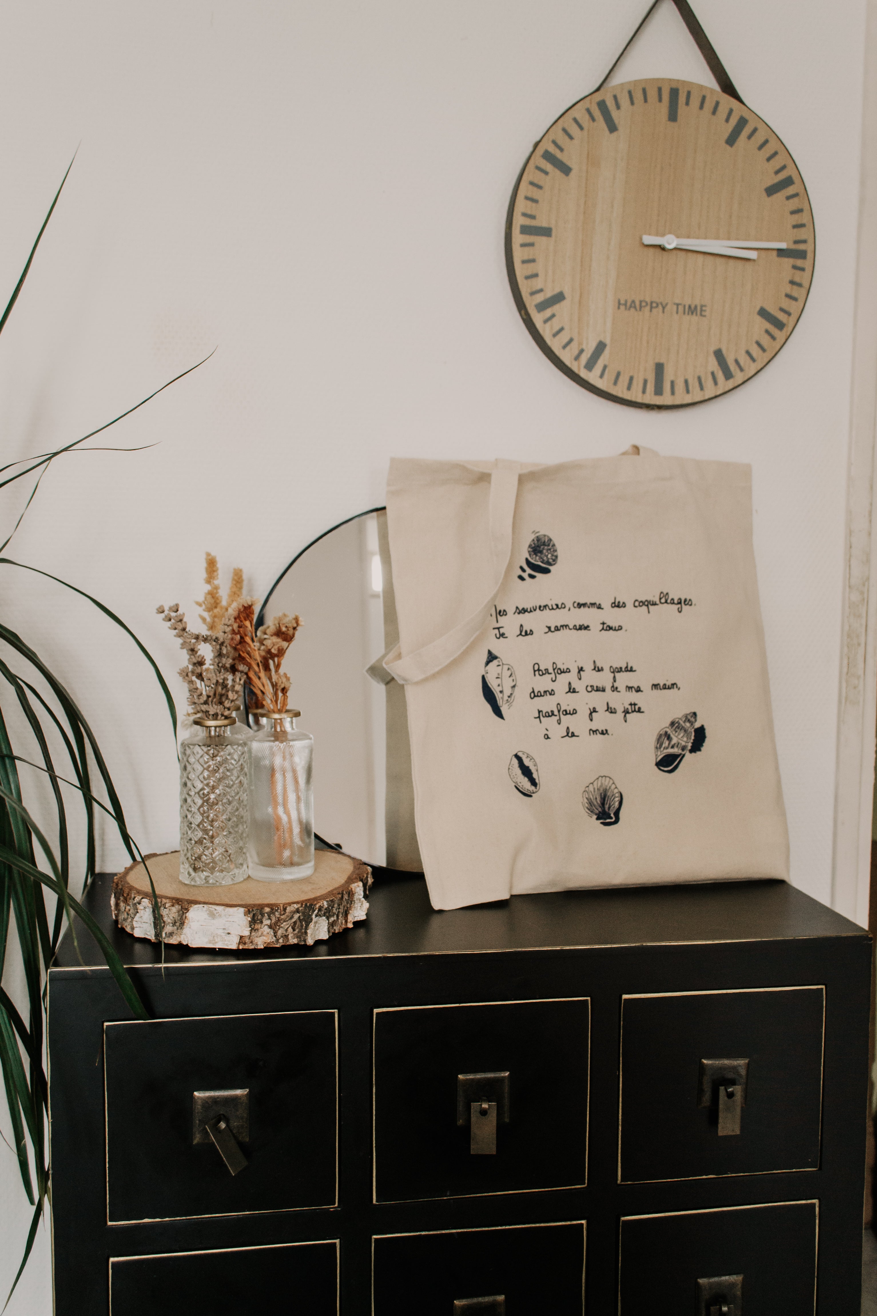 Tote bag "mes souvenirs comme des coquillages"
