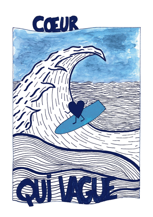 Illustration "COEUR QUI VAGUE"