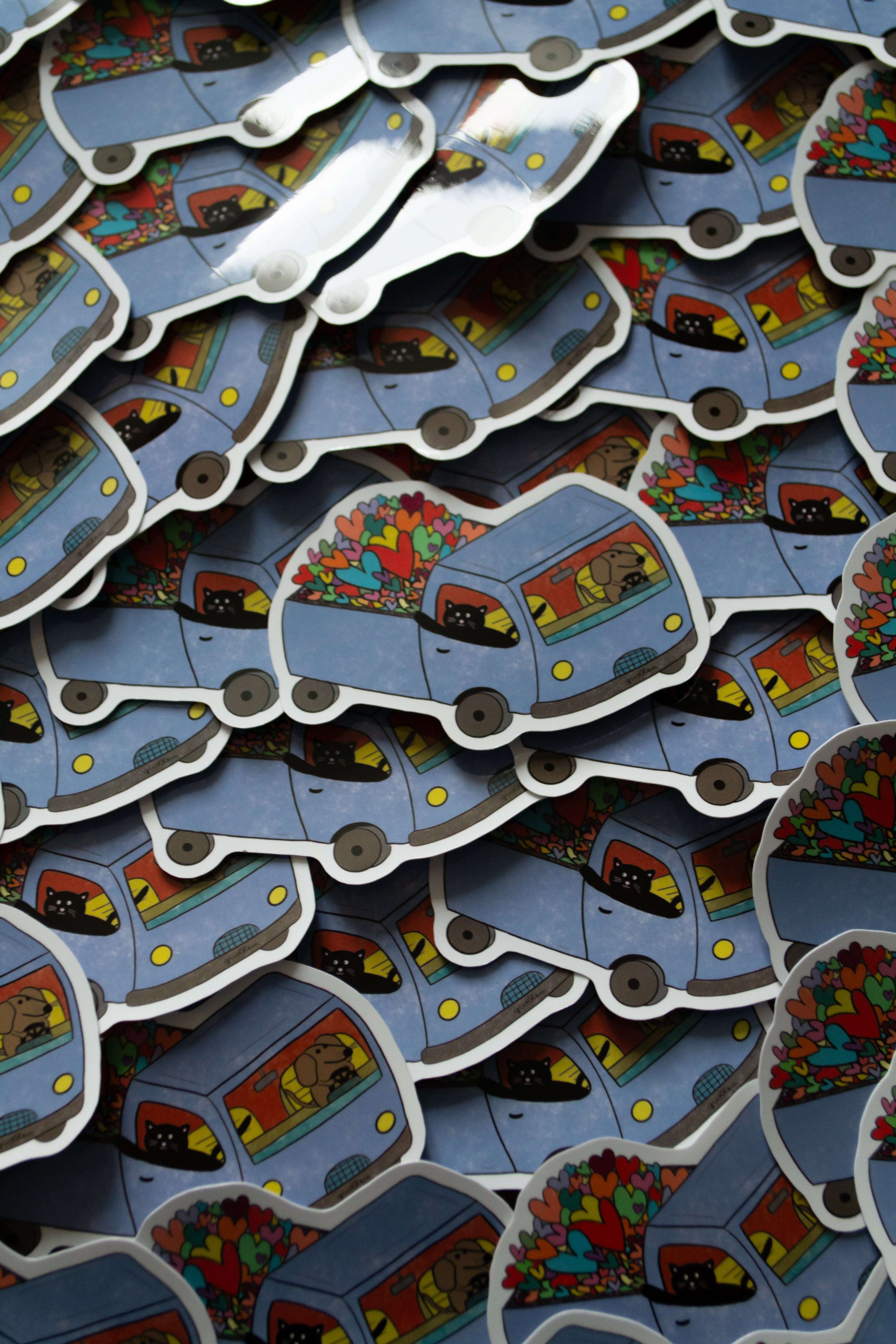 Stickers "Cargaison d'amour" - sous le sable design - grisbleu