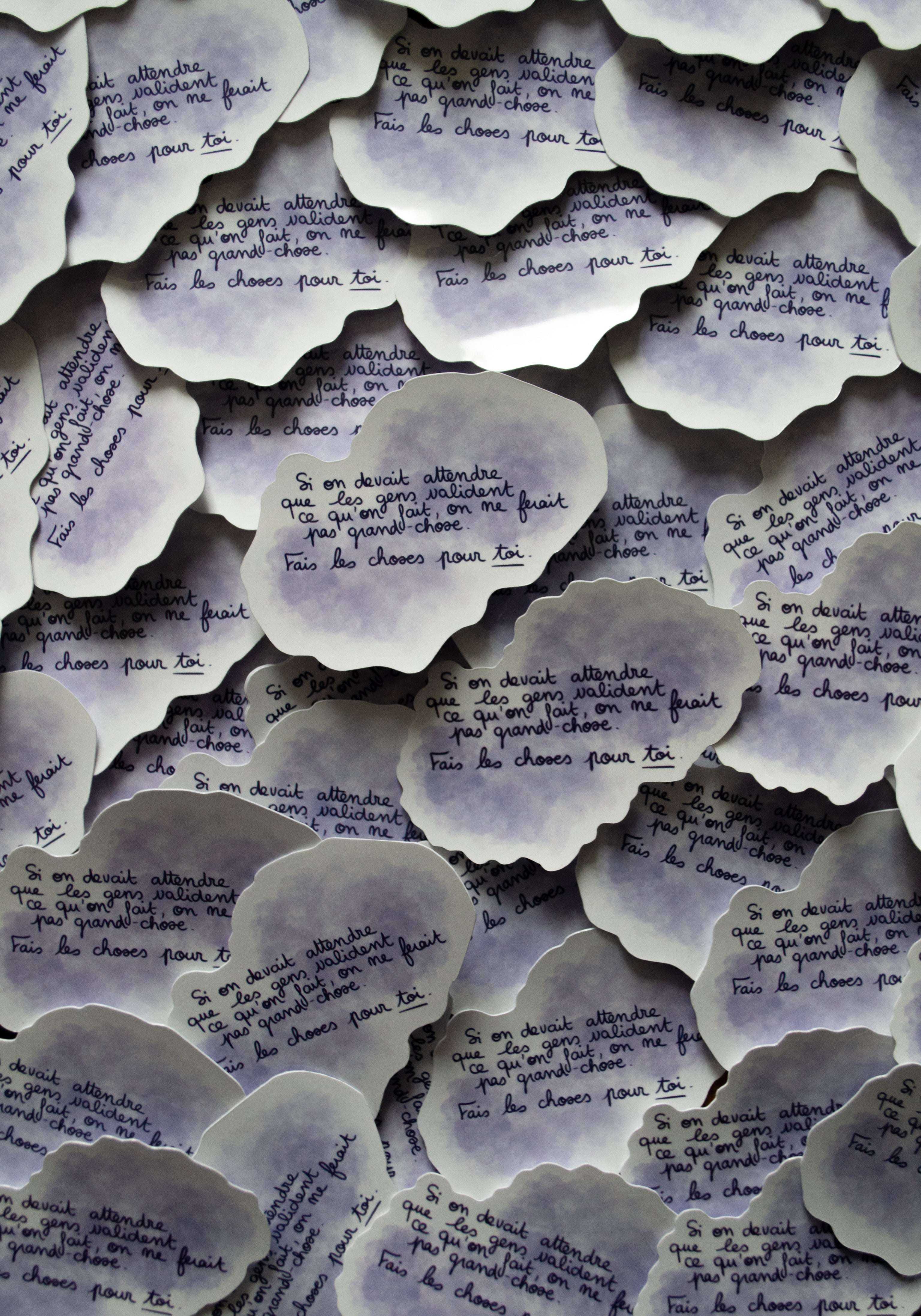 Stickers "Si on devait attendre" - sous le sable design - grisbleu