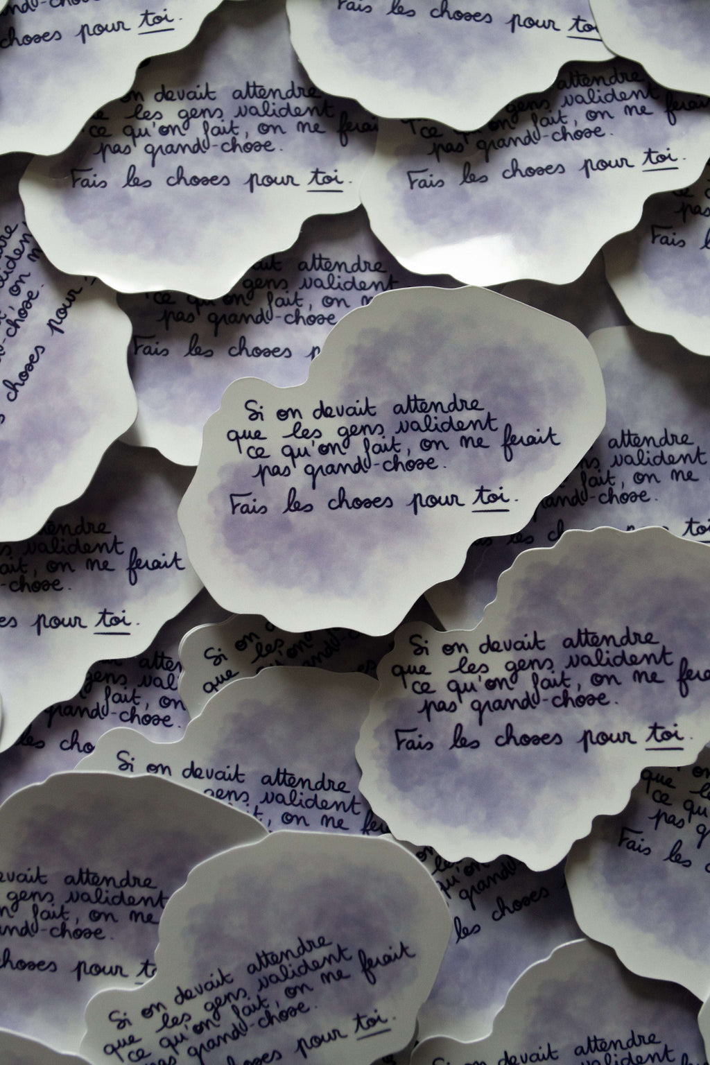 Stickers "Si on devait attendre" - sous le sable design - grisbleu