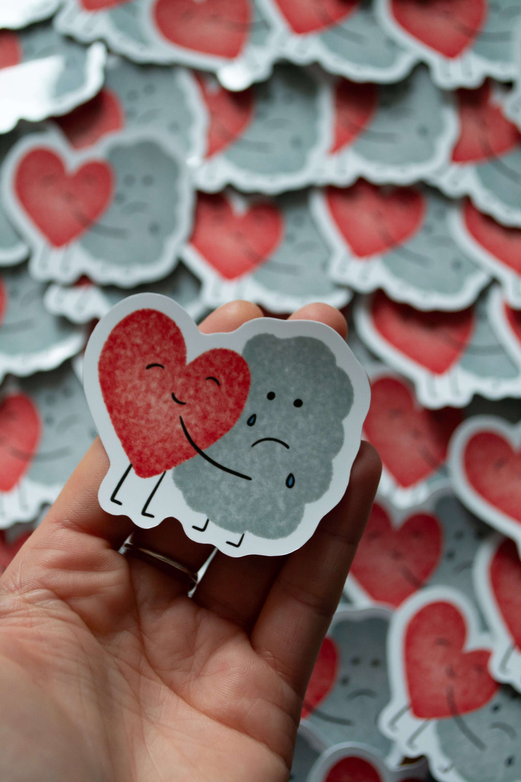 Stickers "Coeur nuage" - sous le sable design - grisbleu