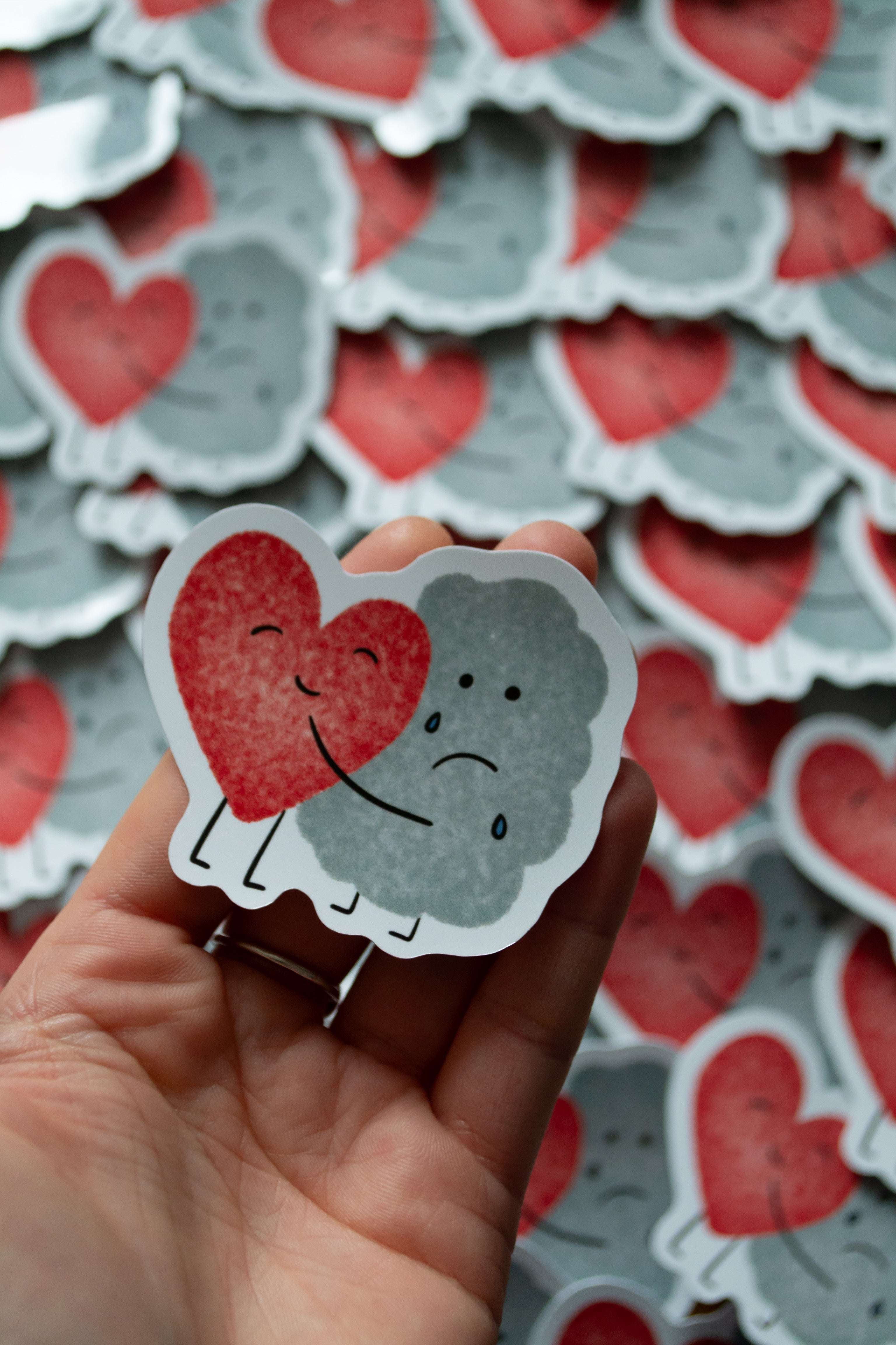 Stickers "Coeur nuage" - sous le sable design - grisbleu