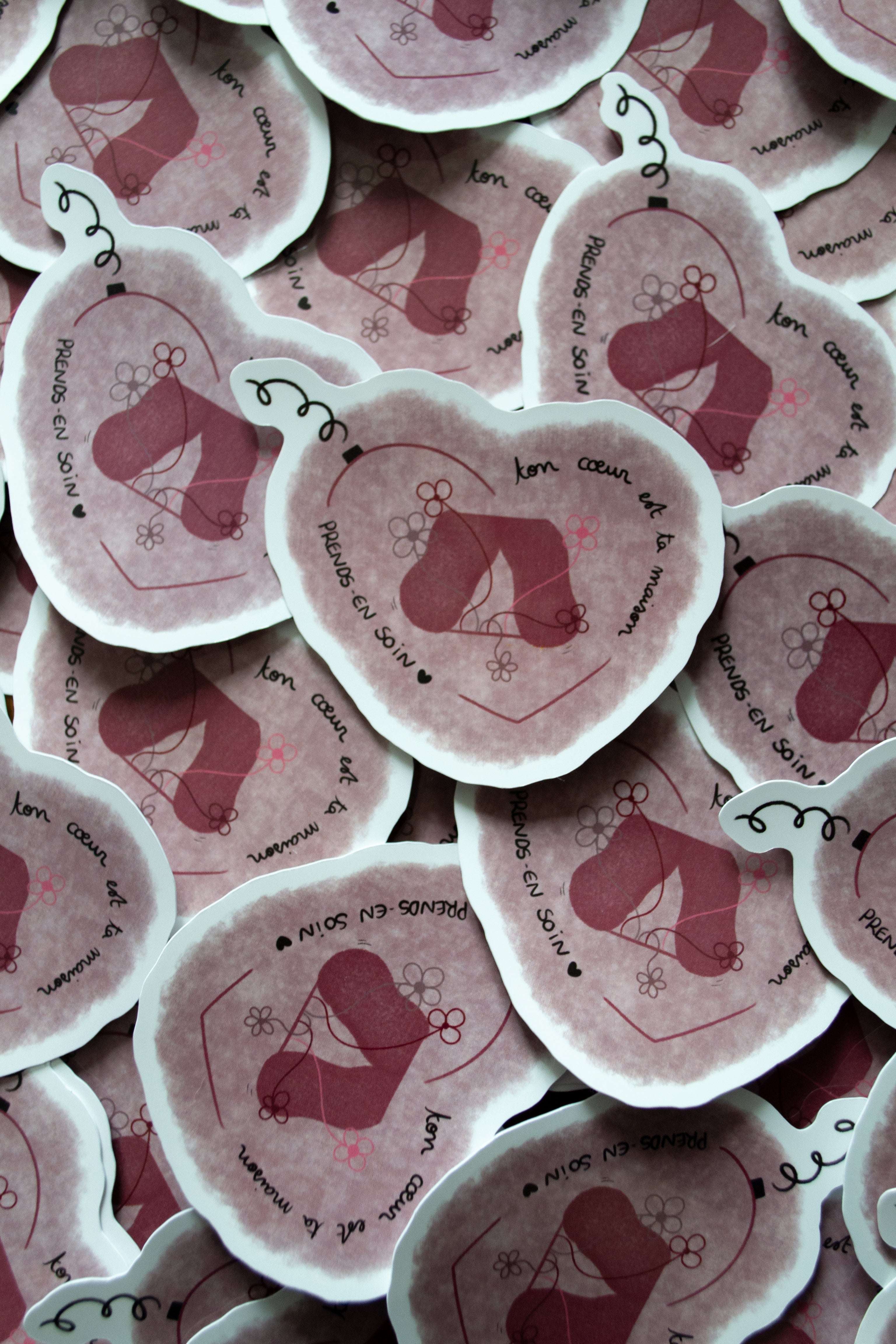 Stickers "ton coeur est ta maison" ♥ - sous le sable design - grisbleu