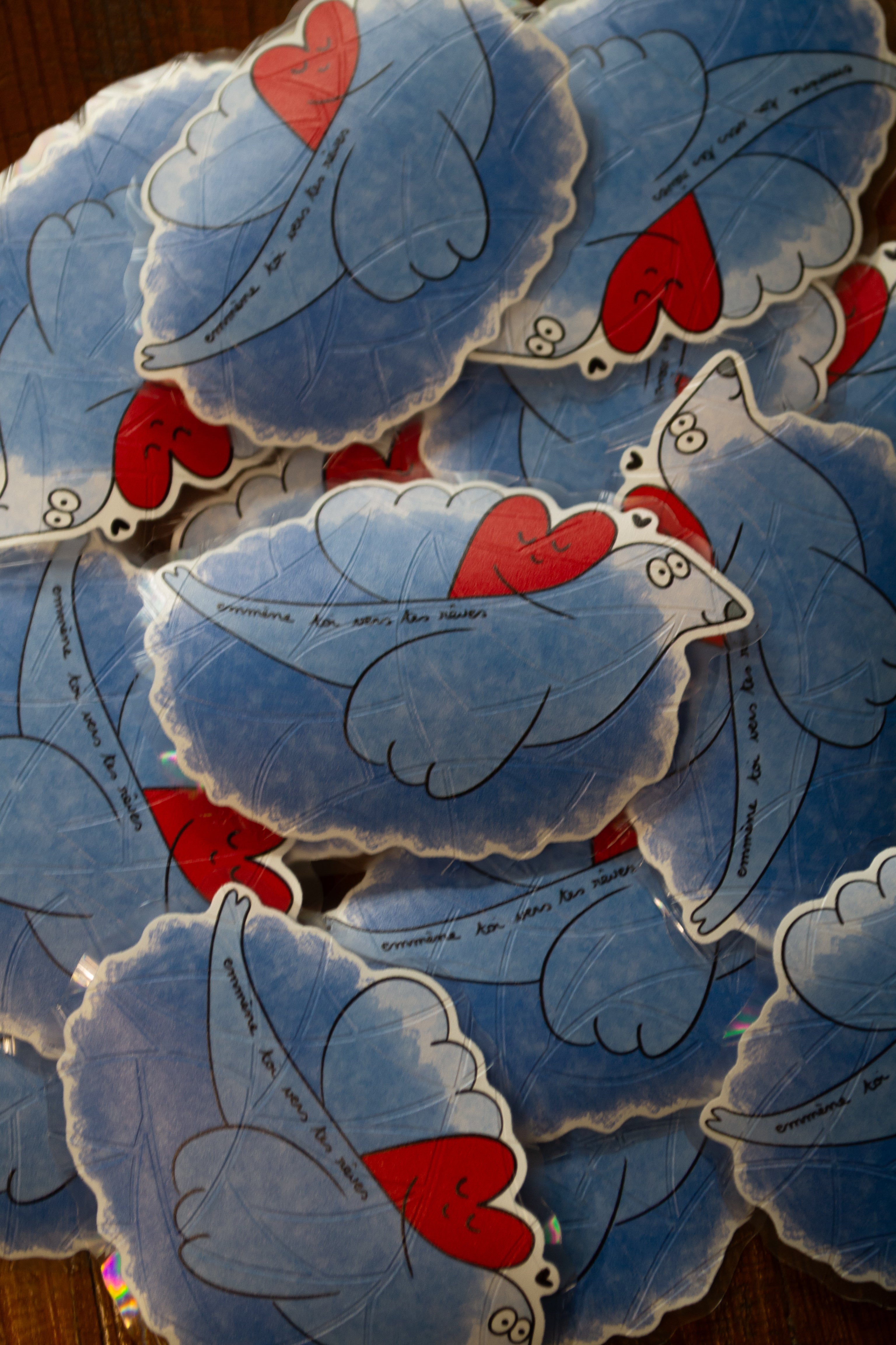 Stickers capteur de soleil "emmène toi vers tes rêves" - sous le sable design - grisbleu