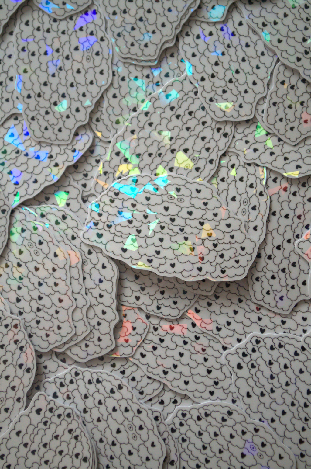 Stickers holographiques "Mots douillets"