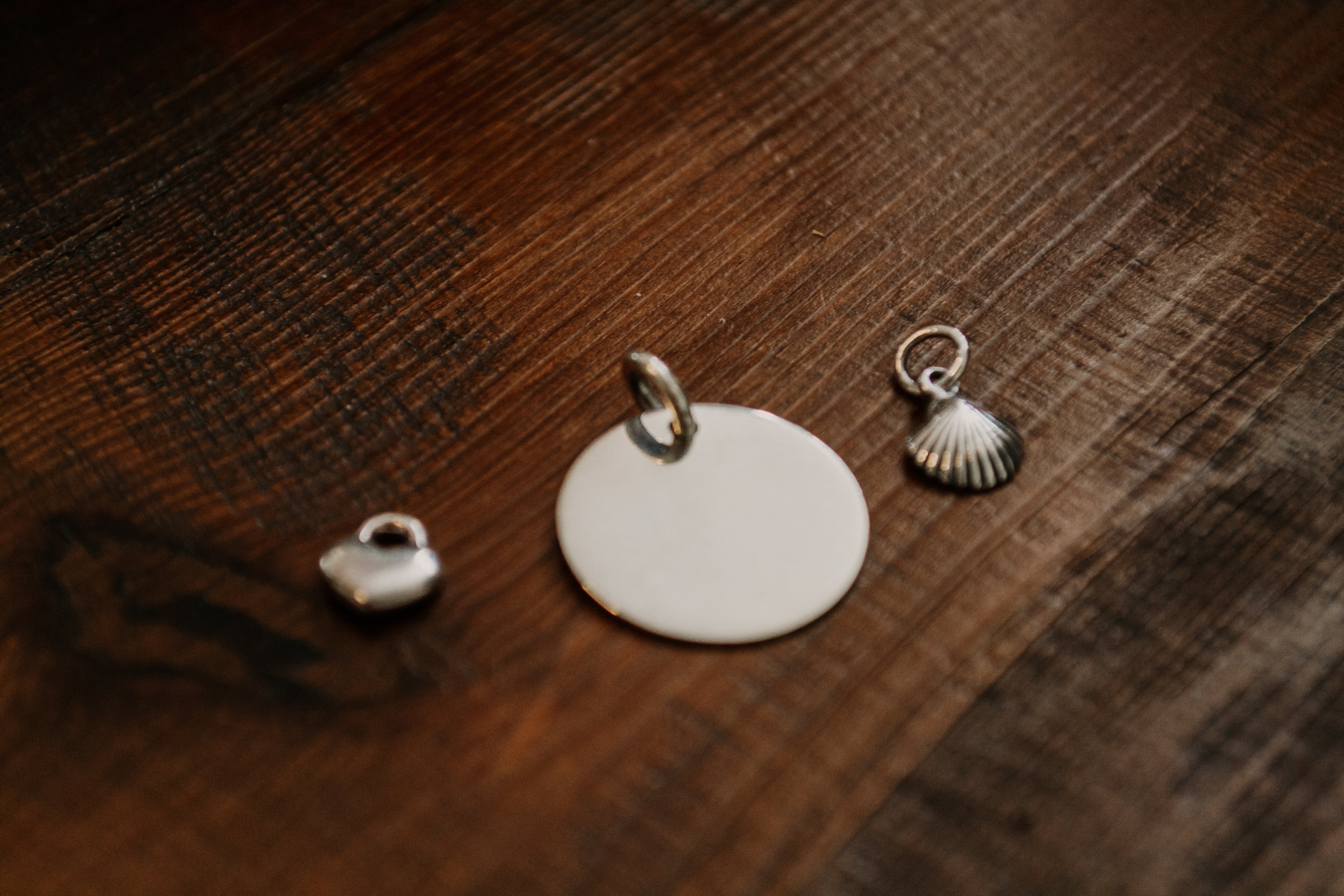 Bracelet "Au Creux du Cœur" - sous le sable design - grisbleu