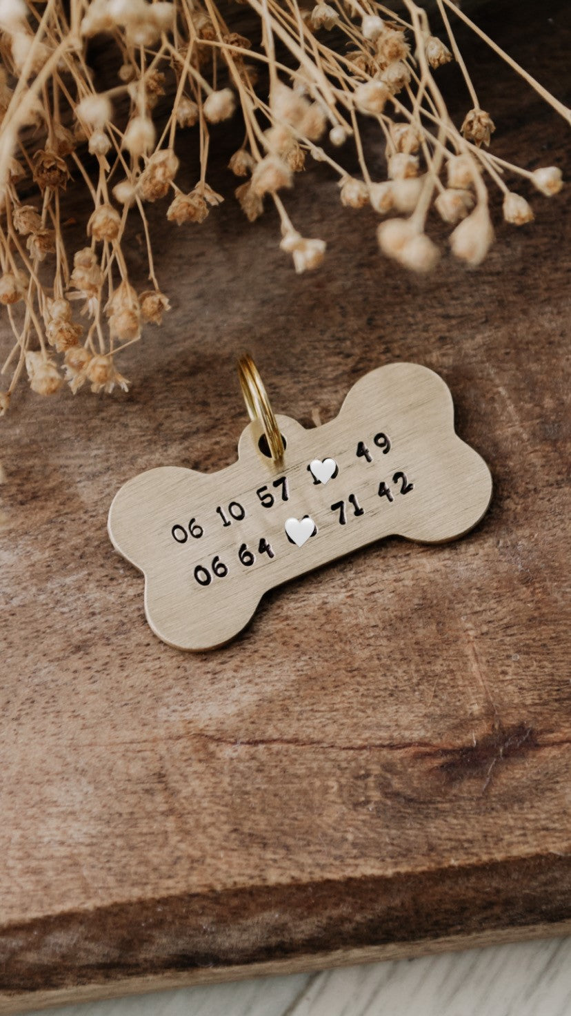 Personnalisation médaillon pour chien - sous le sable design - grisbleu