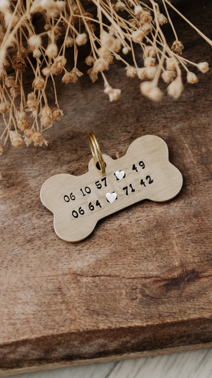 Personnalisation médaillon pour chien - sous le sable design - grisbleu