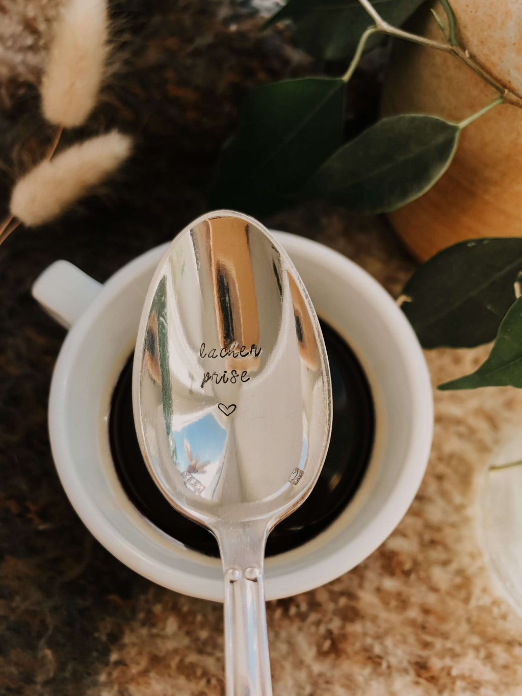 Cuillère à café - lâcher prise - sous le sable design - grisbleu