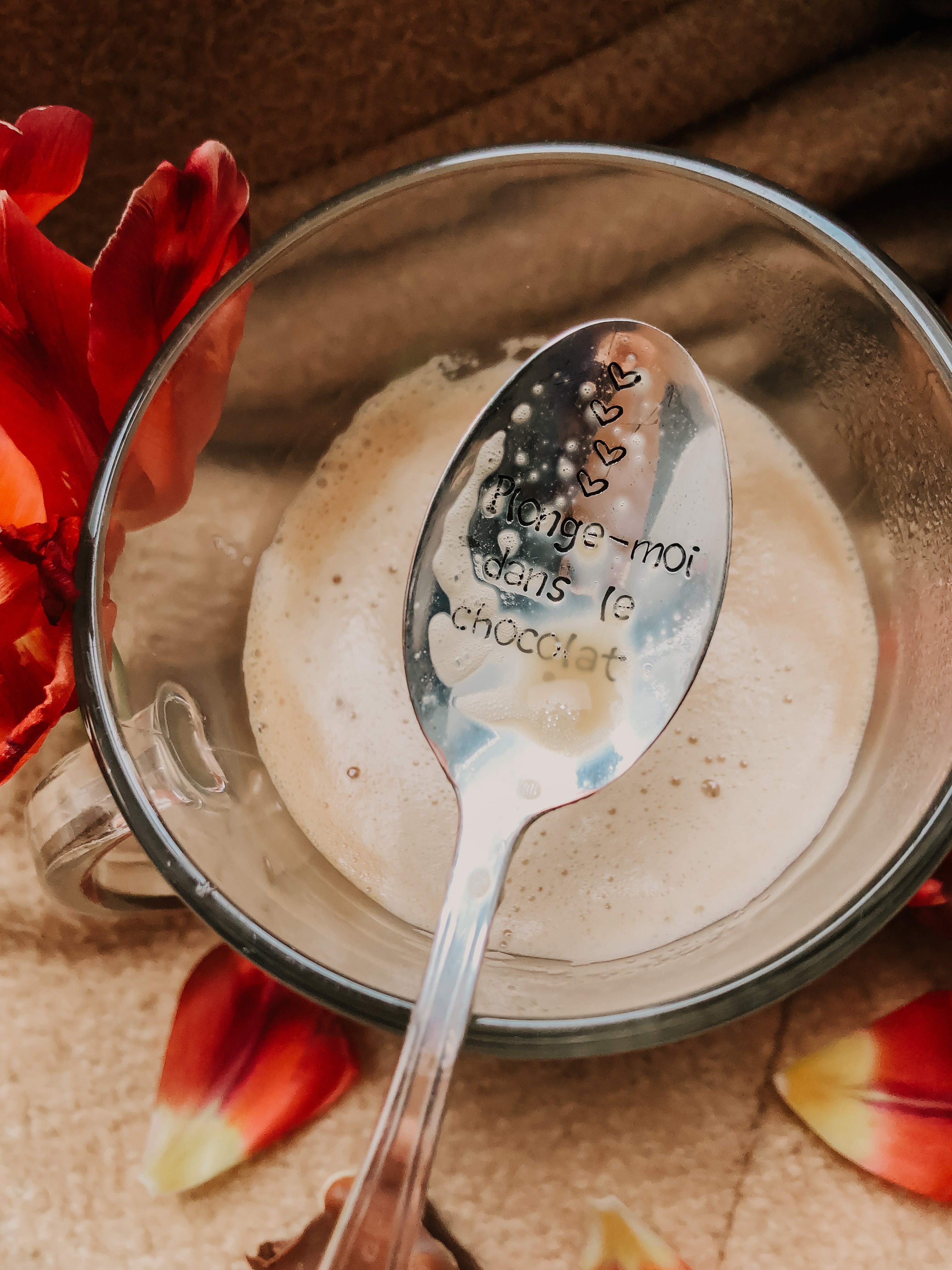 Cuillère à café - Plonge moi dans le chocolat - sous le sable design - grisbleu