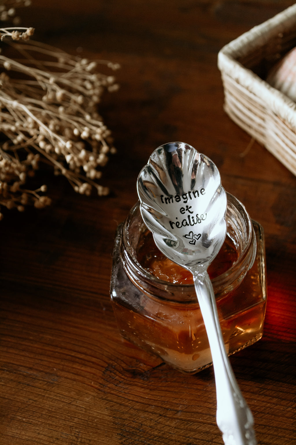 Cuillère coquillage "Imagine et réalise" - sous le sable design - grisbleu