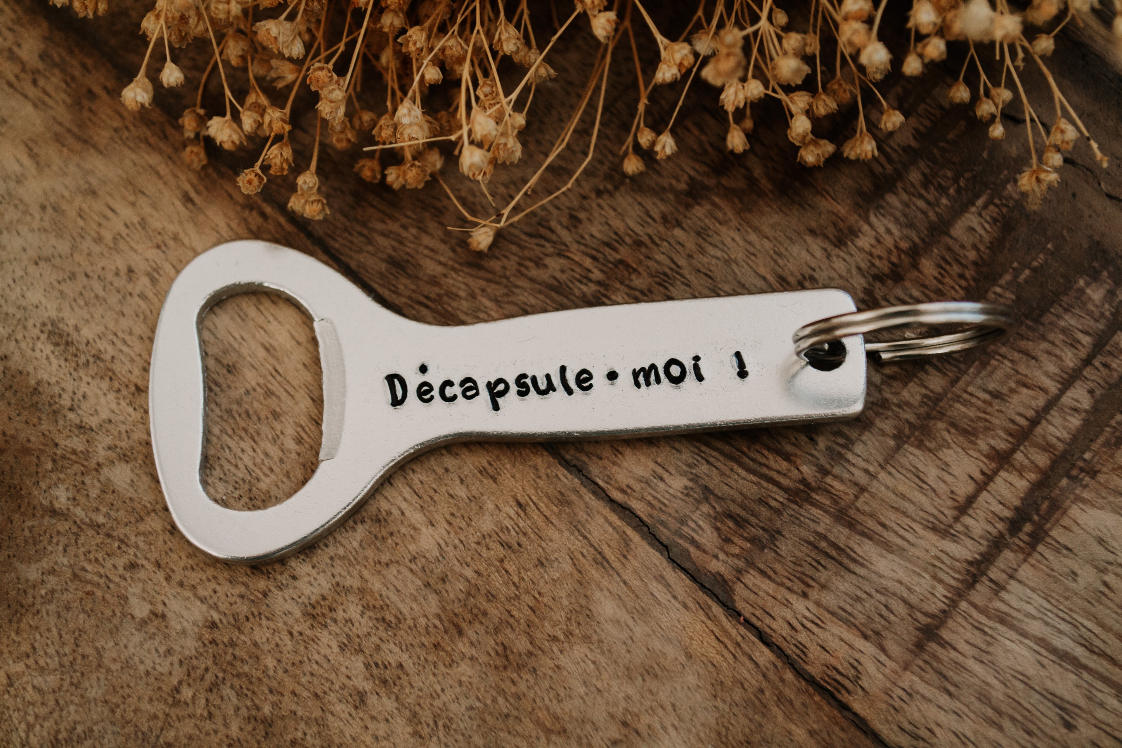 Décapsuleur "Décapsule-moi !" - sous le sable design - grisbleu