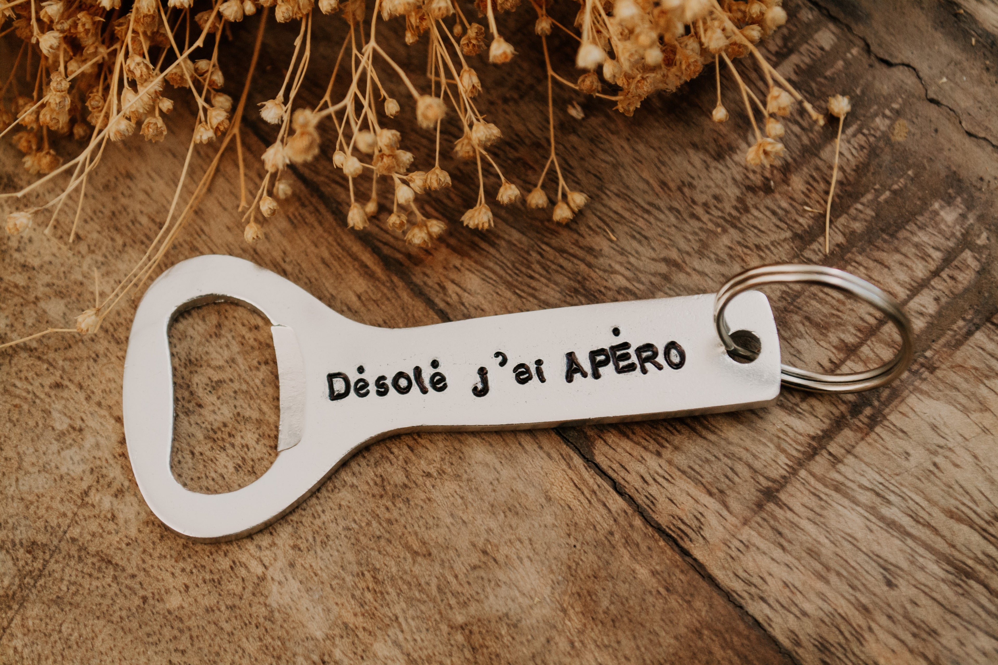 Décapsuleur "Désolé, j'ai APERO" - sous le sable design - grisbleu