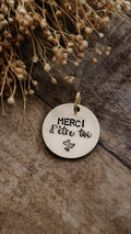 Porte-clé "Merci d'être toi" - sous le sable design - grisbleu