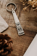 Porte-clé "bisou salé" - sous le sable design - grisbleu