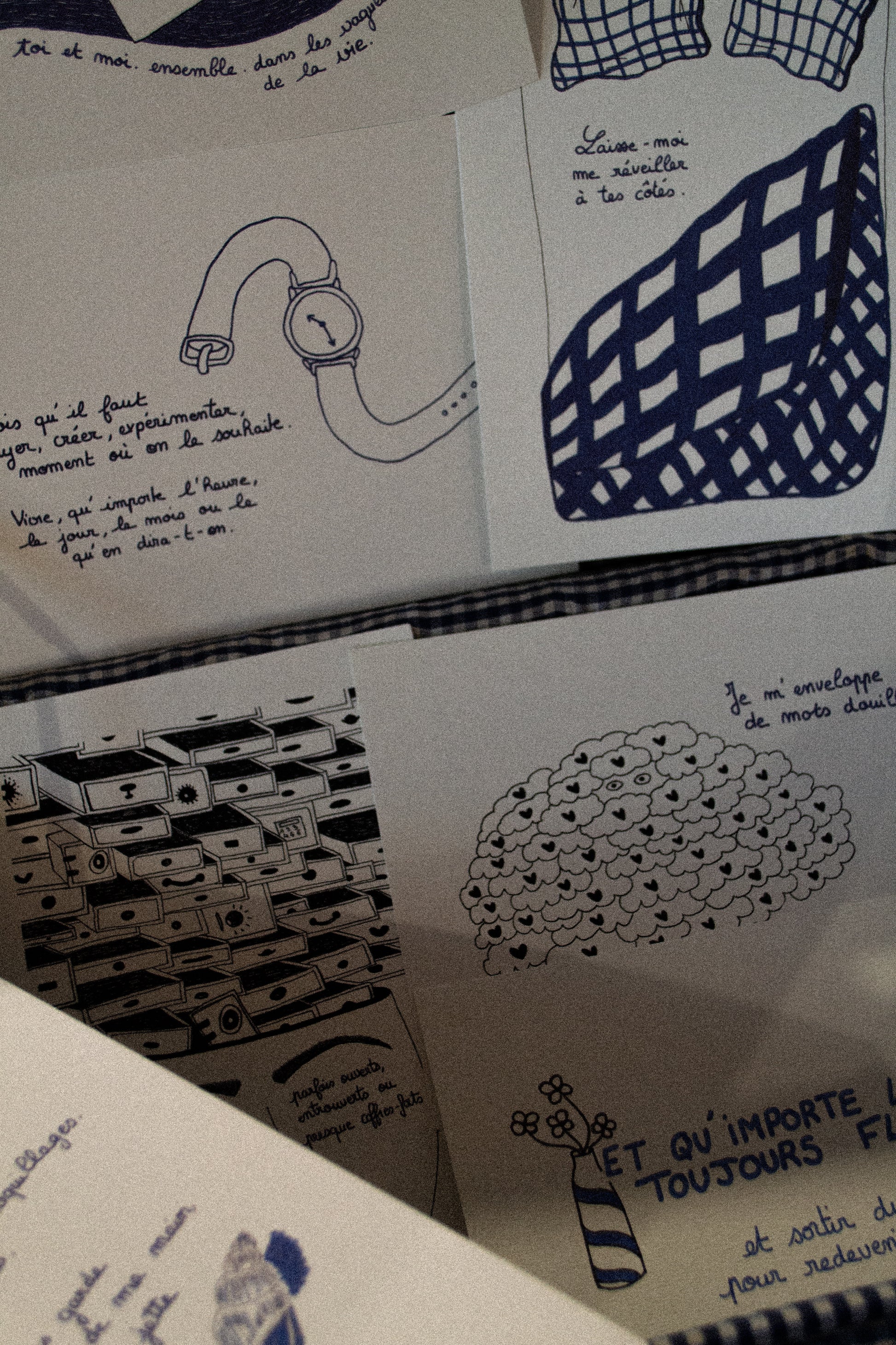 Pack de 7 illustrations poétiques GRISBLEU - sous le sable design - grisbleu