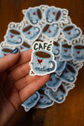 Stickers "Café du matin" - sous le sable design - grisbleu