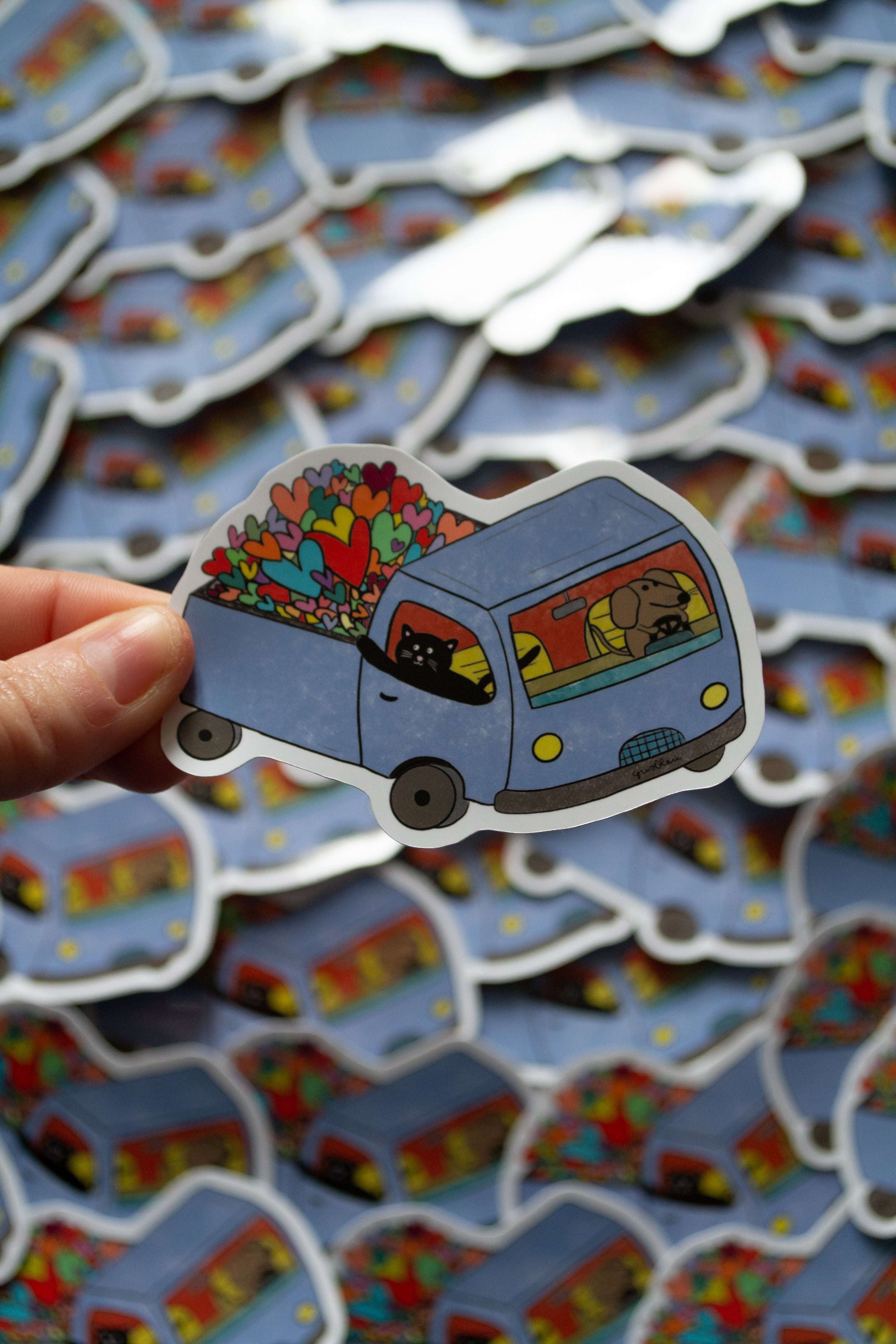 Stickers "Cargaison d'amour" - sous le sable design - grisbleu