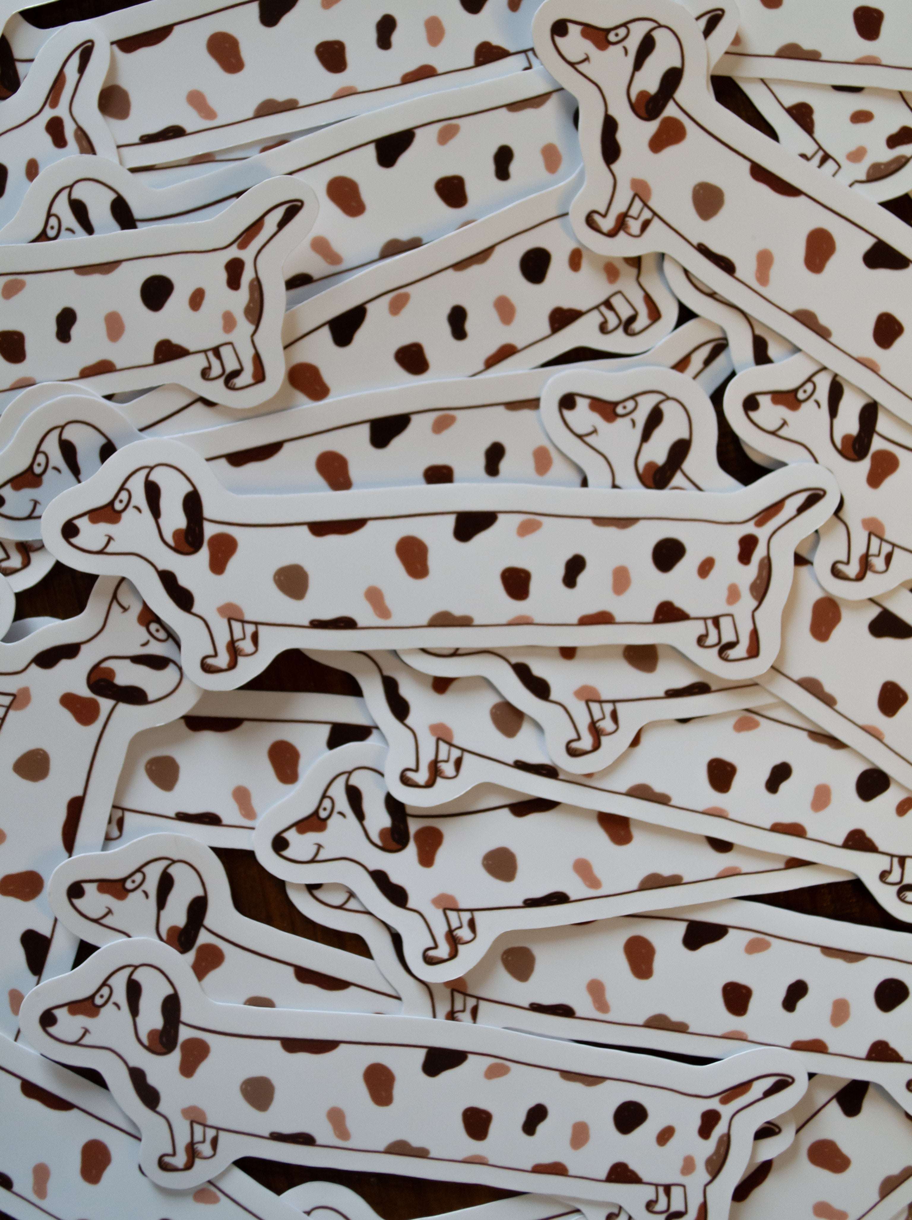 stickers chien saucisse grisbleu 