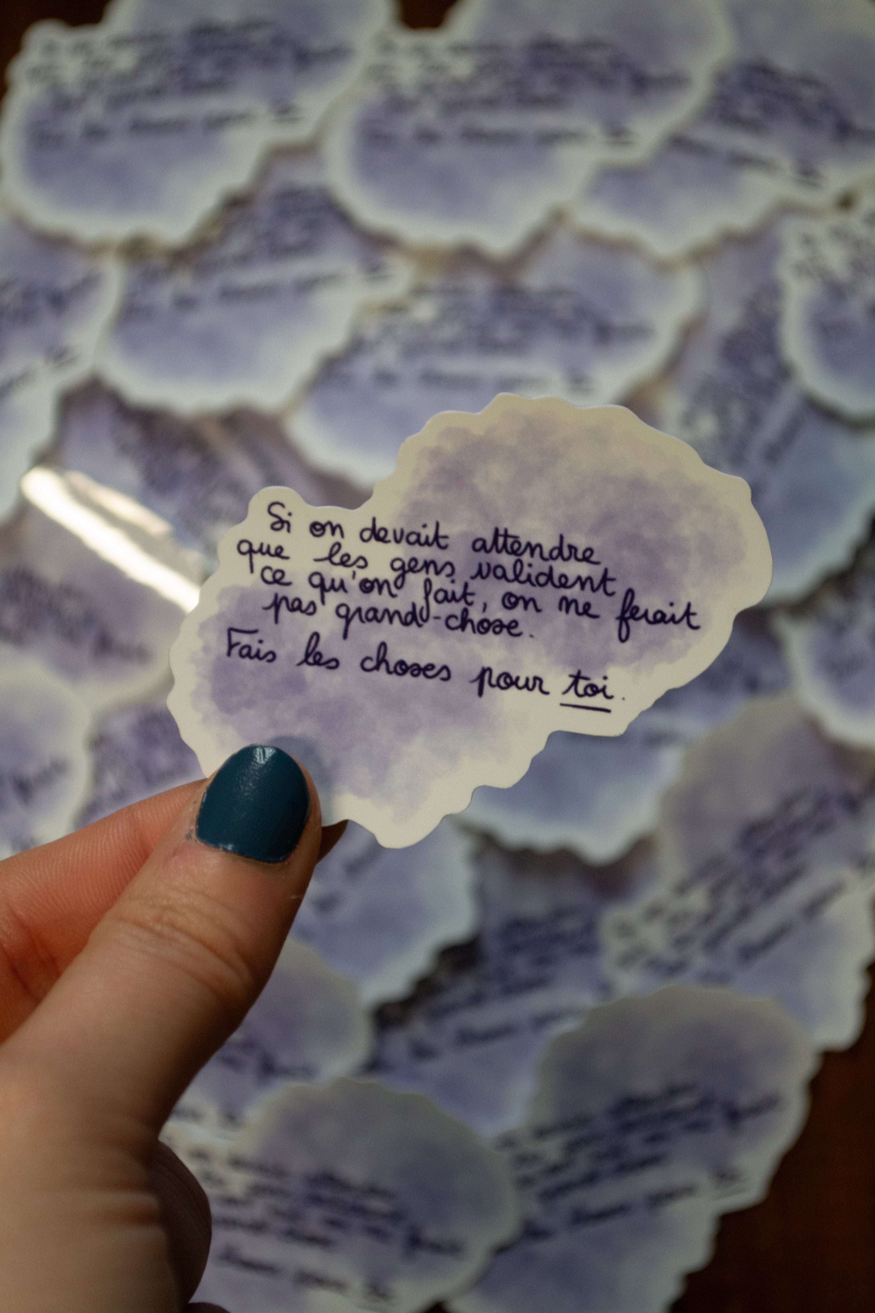 Stickers "Si on devait attendre" - sous le sable design - grisbleu