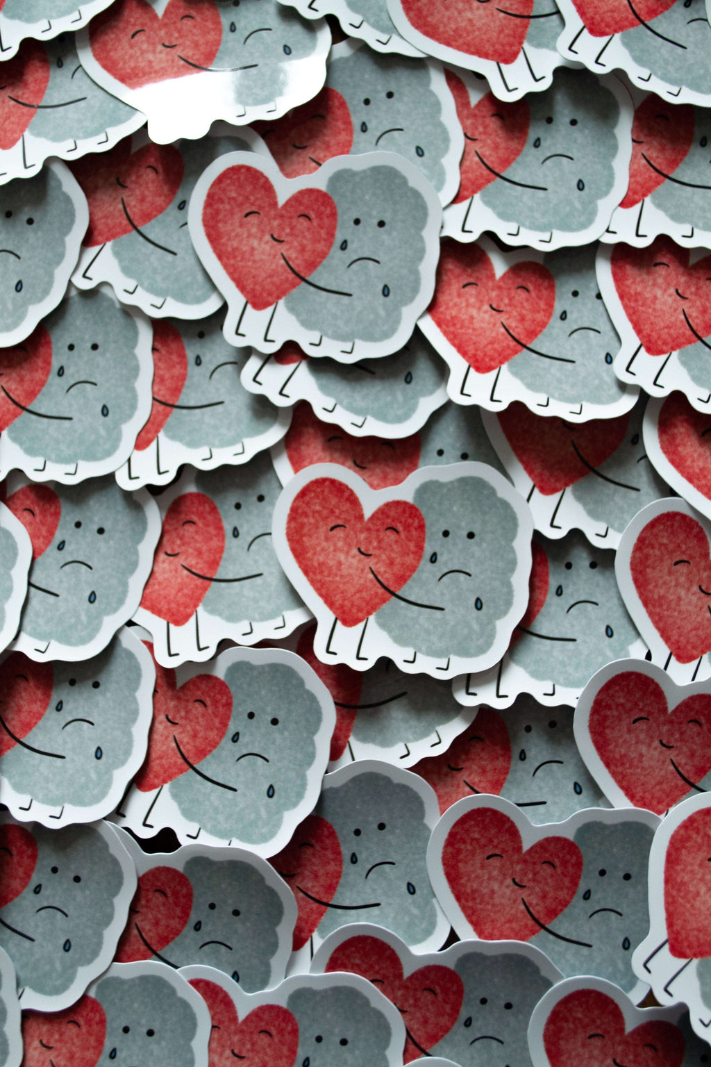 Stickers "Coeur nuage" - sous le sable design - grisbleu