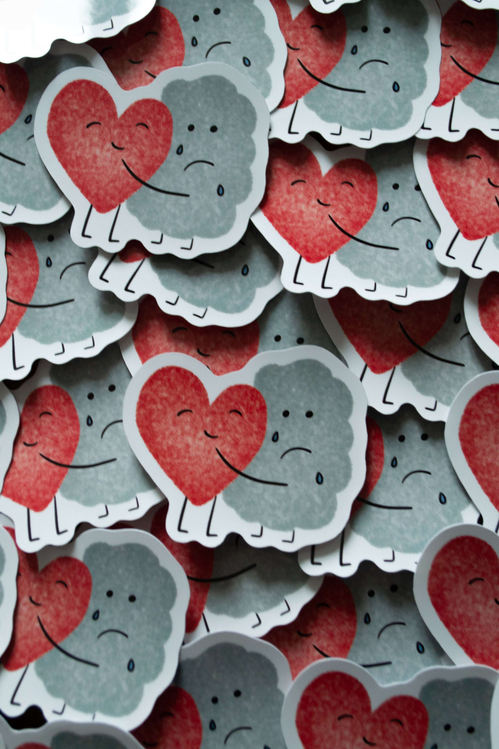 Stickers "Coeur nuage" - sous le sable design - grisbleu
