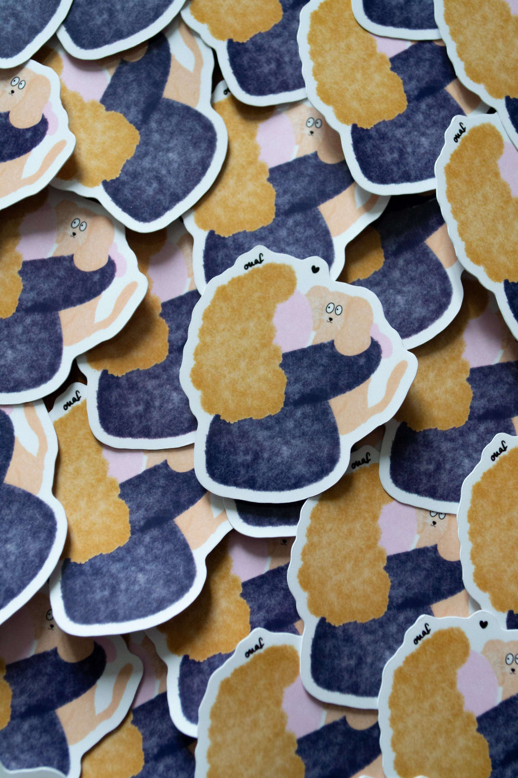 Stickers "ouaf" - sous le sable design - grisbleu