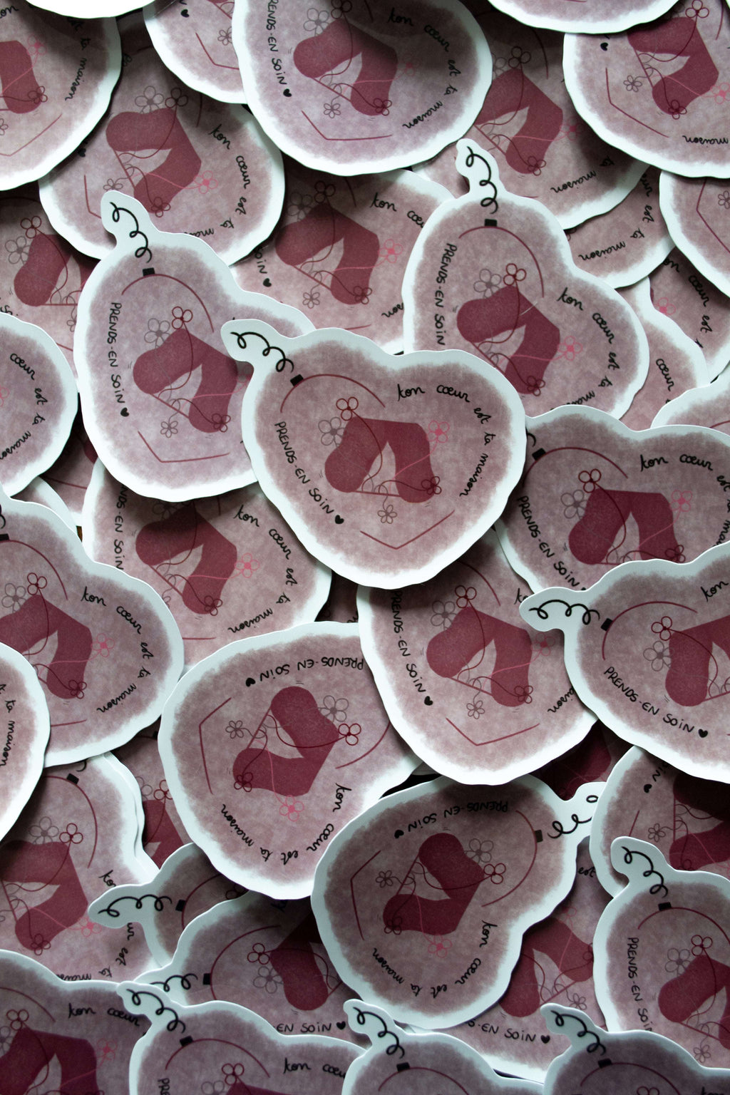 Stickers "ton coeur est ta maison" ♥ - sous le sable design - grisbleu