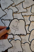 stickers de deux petits fantômes qui se font un câlin et la phrase "toujours ensemble"