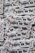 Stickers toutou "crois en toi" - sous le sable design - grisbleu
