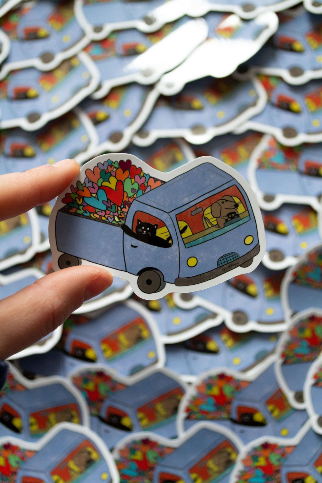 Stickers "Cargaison d'amour" - sous le sable design - grisbleu