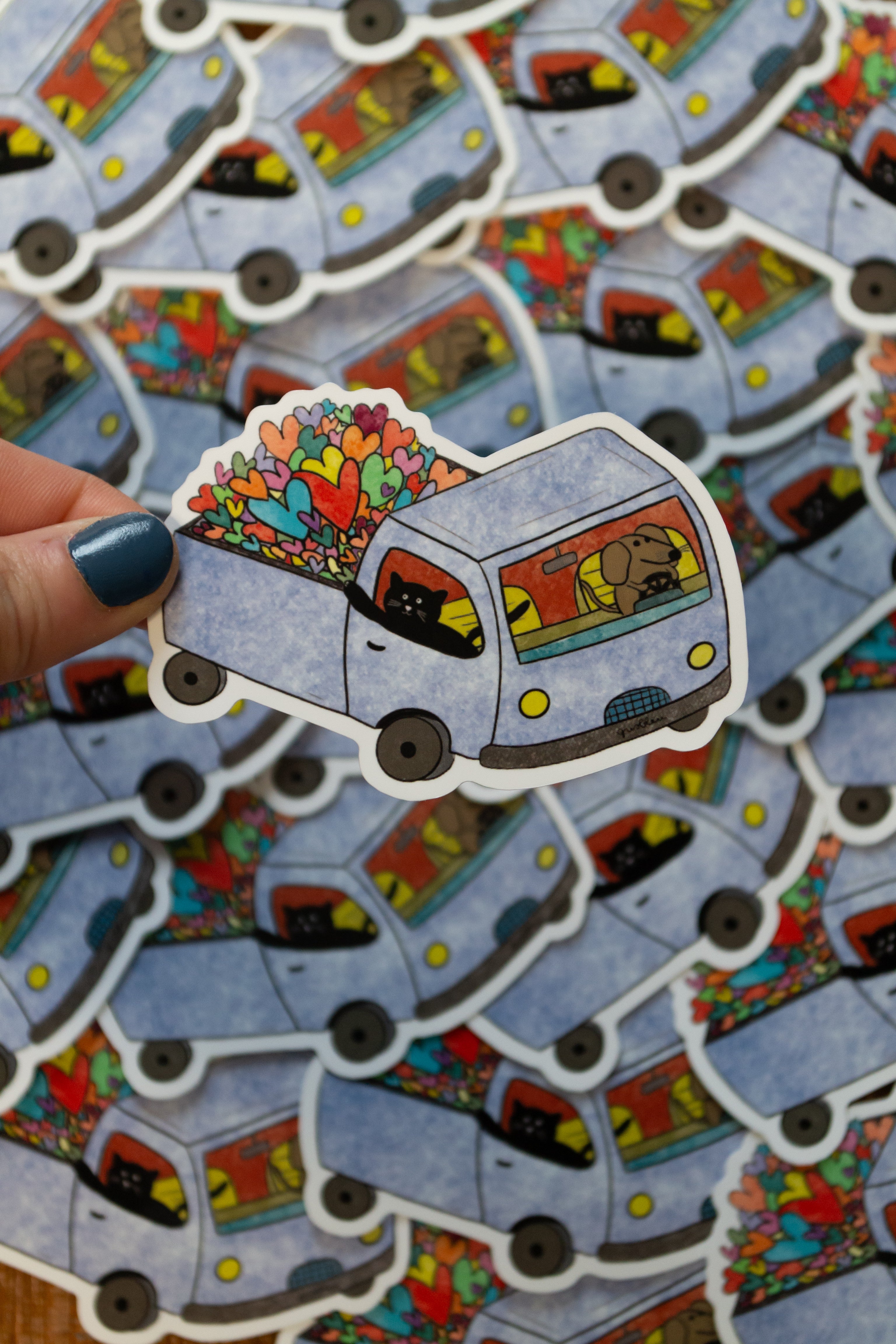 Stickers "Cargaison d'amour" - sous le sable design - grisbleu