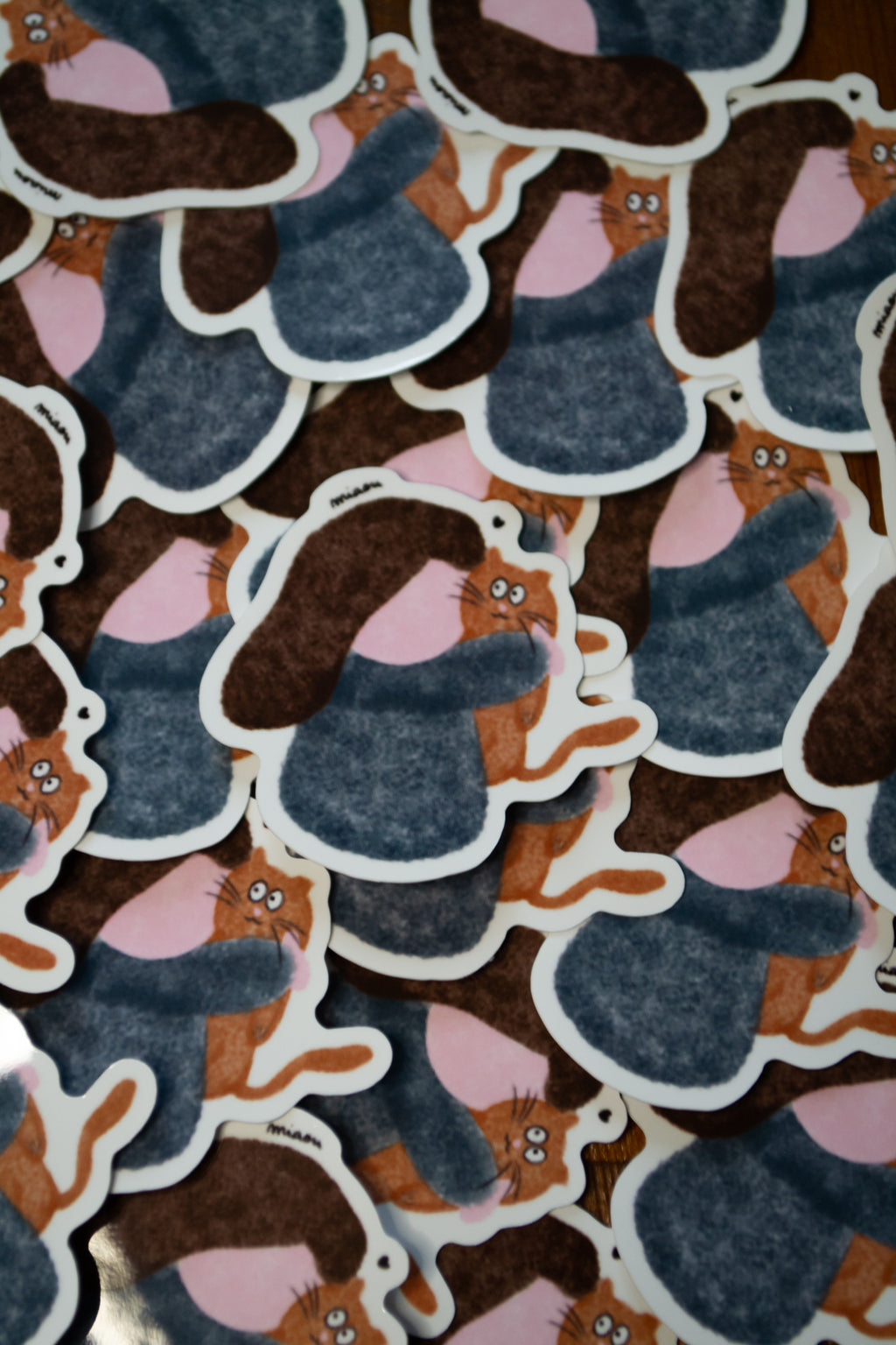 Autocollant chat + fille 