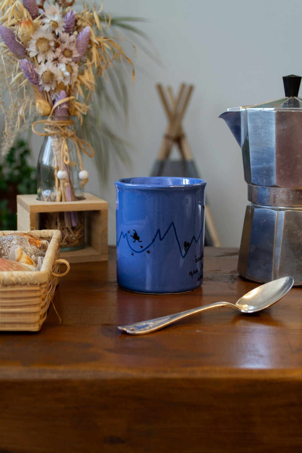 Tasse "évidemment que tu vas y arriver" - sous le sable design - grisbleu