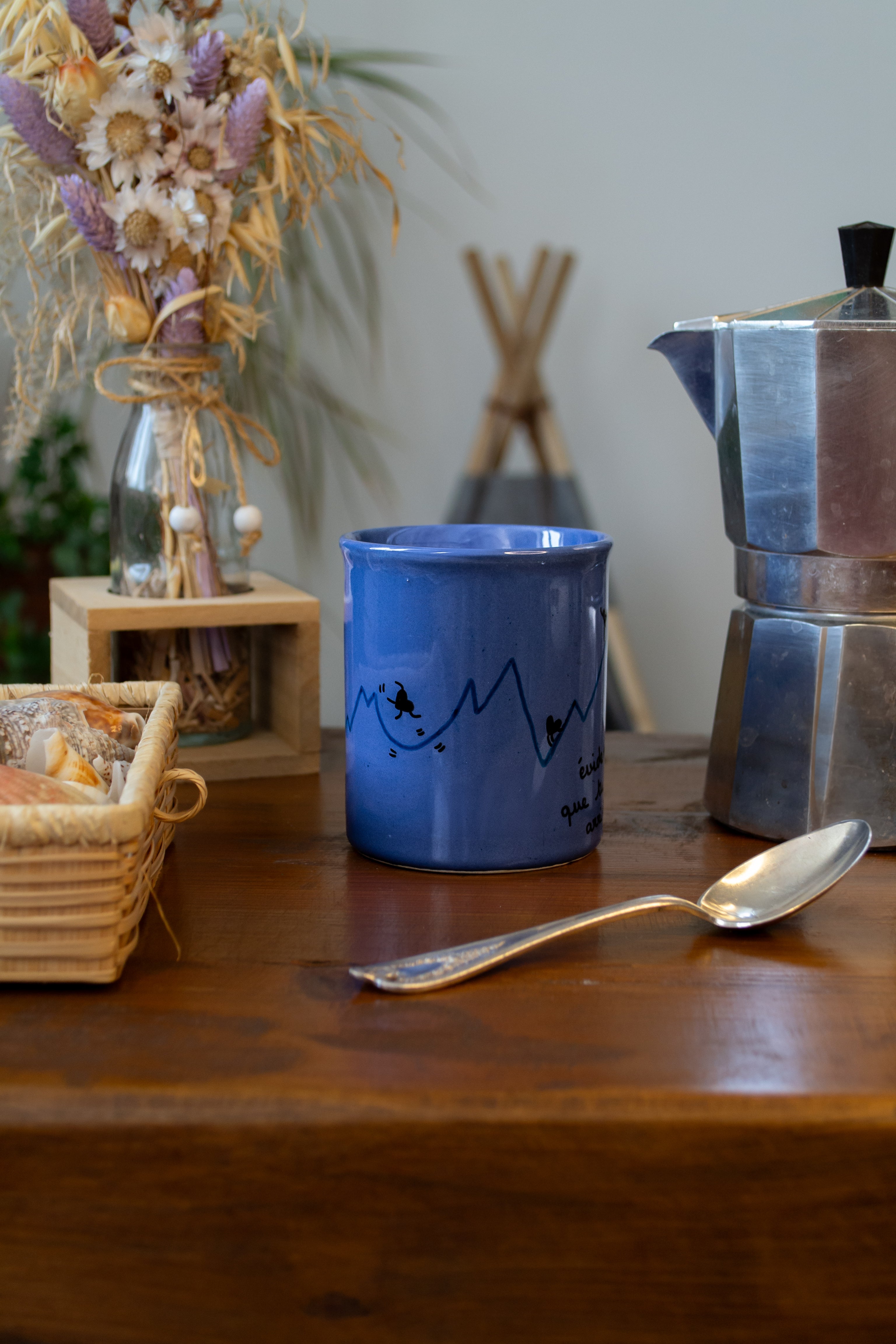 Tasse "évidemment que tu vas y arriver" - sous le sable design - grisbleu